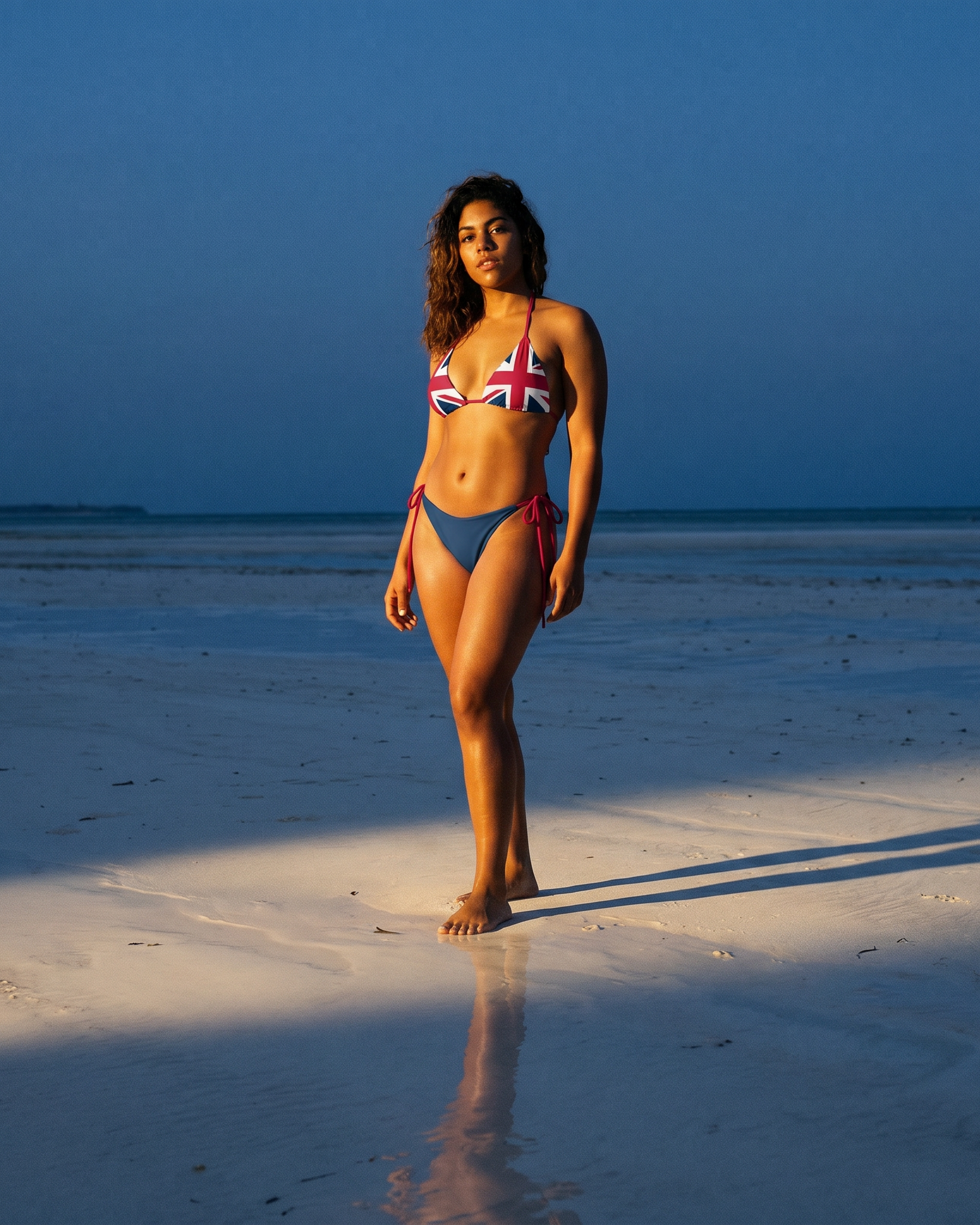 Jolly & Goode Bikini 2XS Union Jack String Bikini Set | Blue Bottom Red Strings Cheeky British Style