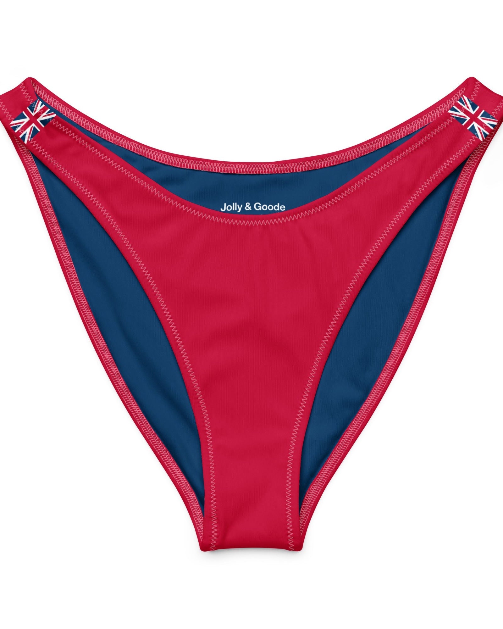 Jolly & Goode Bikini Bottoms Union Jack V-cut Bikini Bottom in Red Cheeky British Style