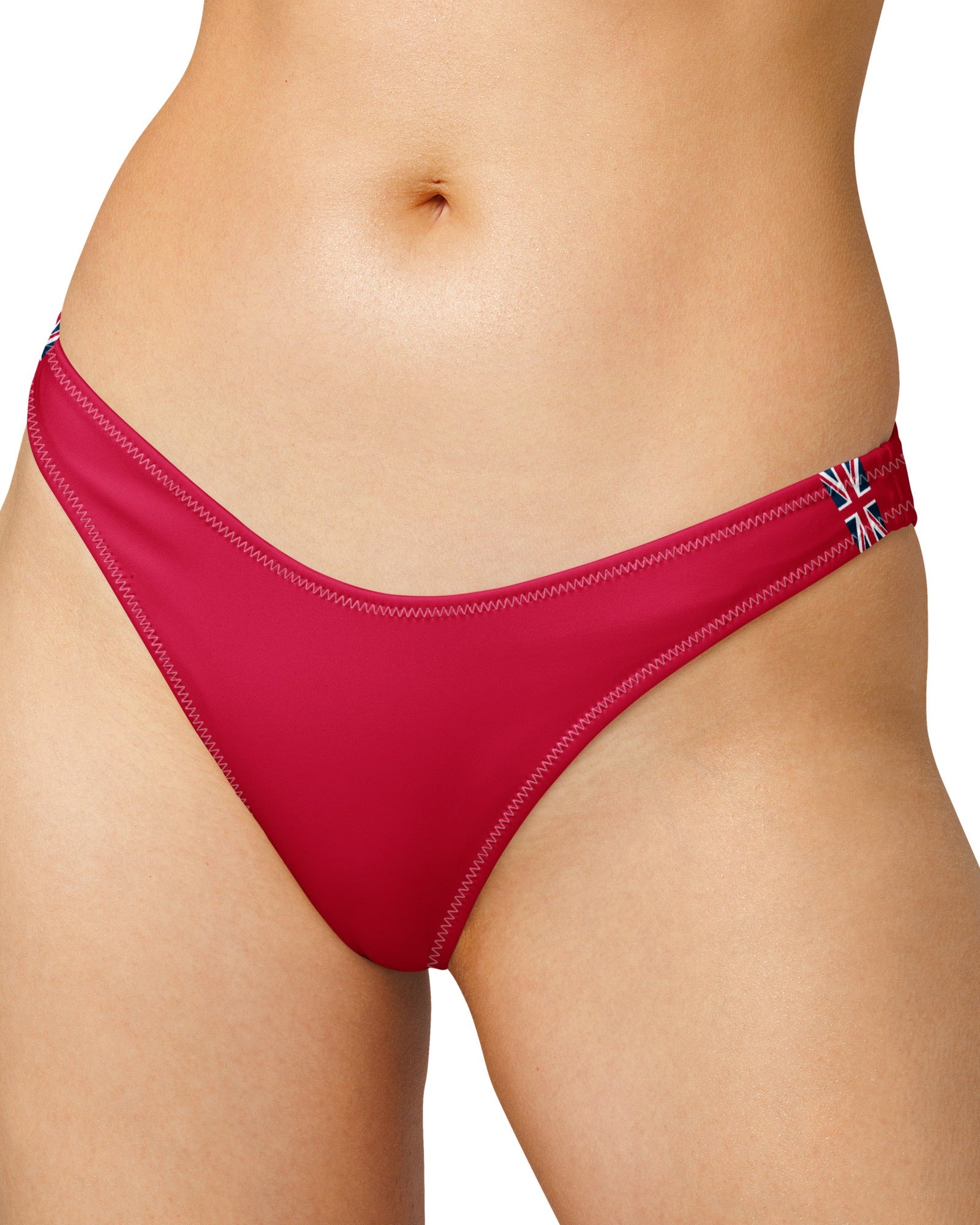 Jolly & Goode Bikini Bottoms Union Jack V-cut Bikini Bottom in Red Cheeky British Style