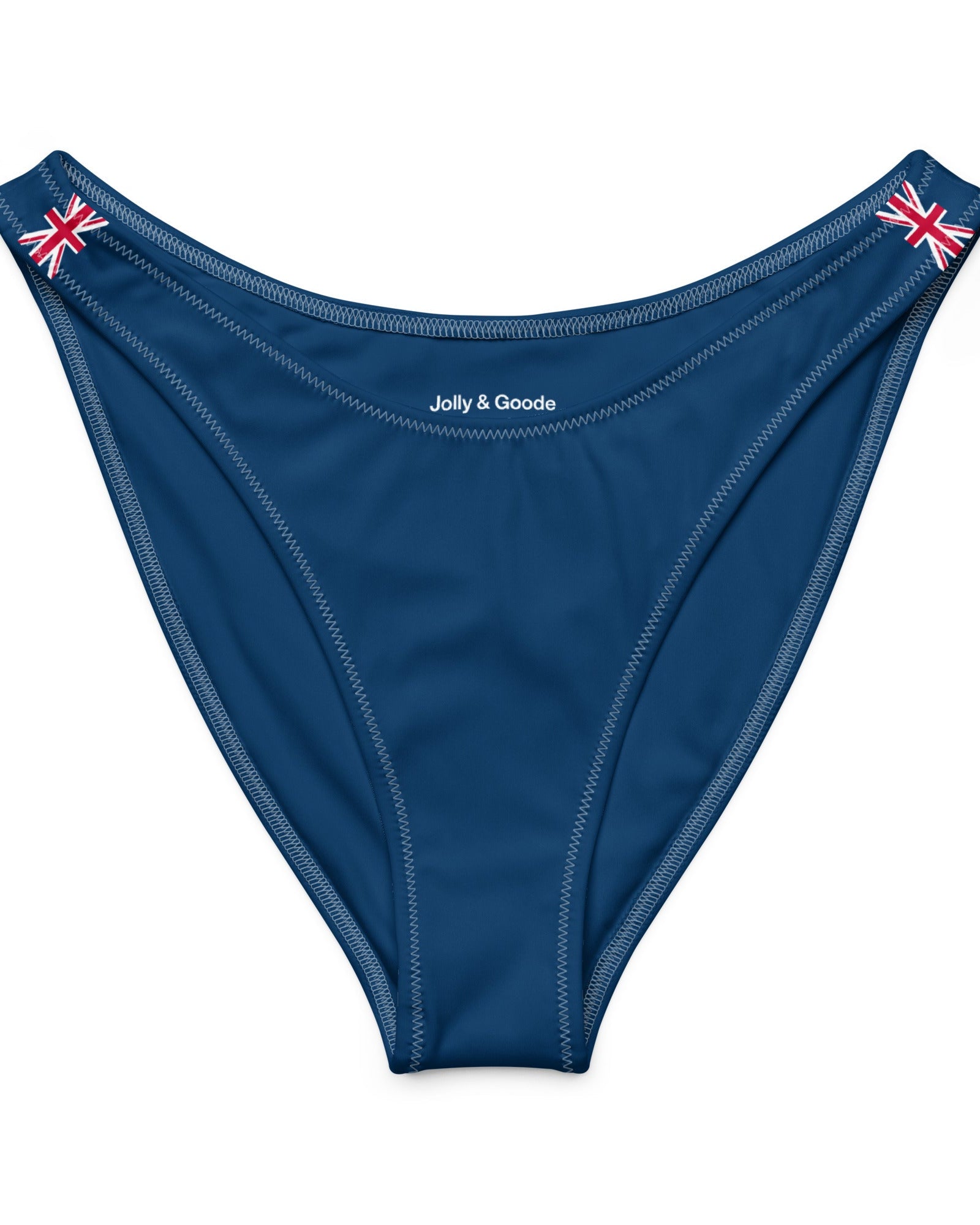 Jolly & Goode Bikini Bottoms Union Jack V-cut Bikini Bottom Separate in Navy Blue Cheeky British Style