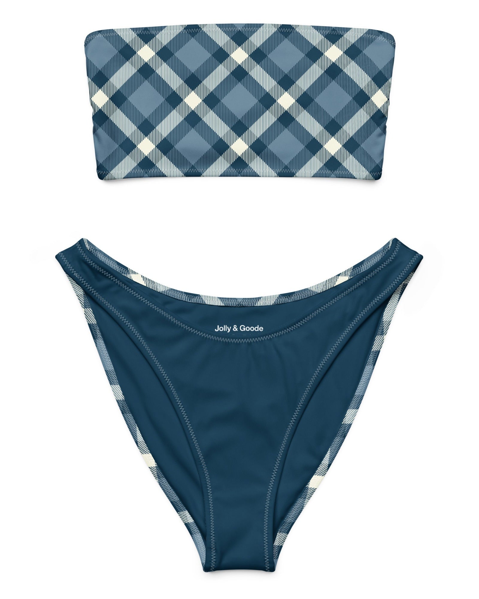 Jolly & Goode Bikini Cheeky Check Bandeau Bikini Set Cheeky British Style