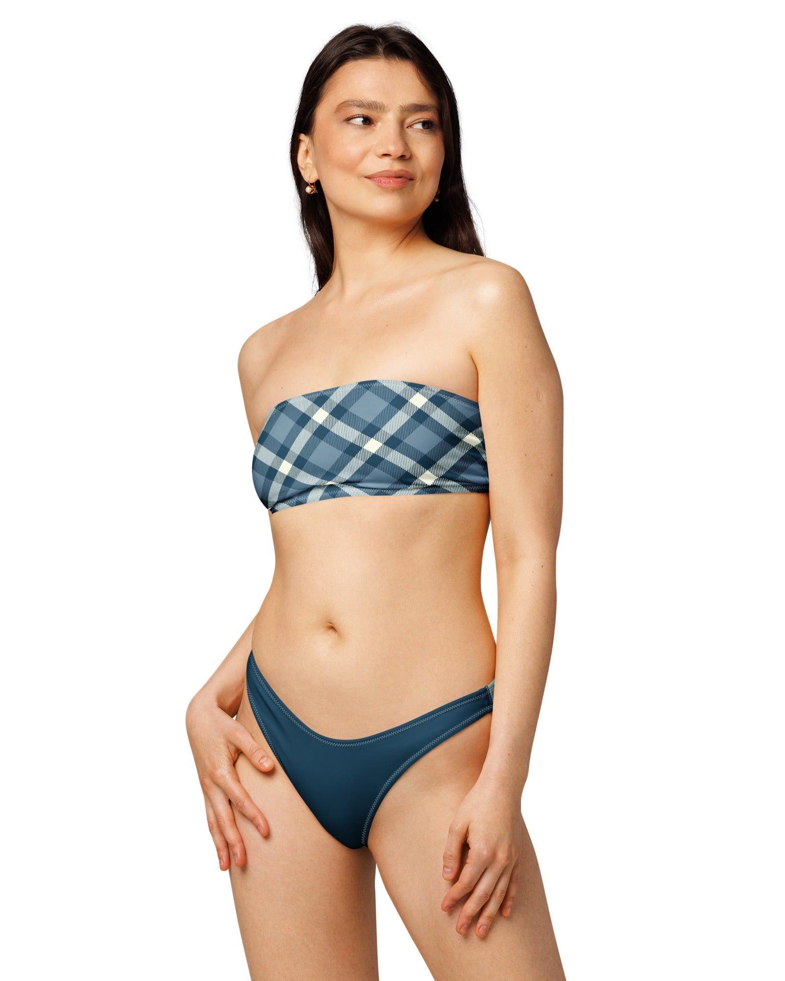 Jolly & Goode Bikini Cheeky Check Bandeau Bikini Set Cheeky British Style