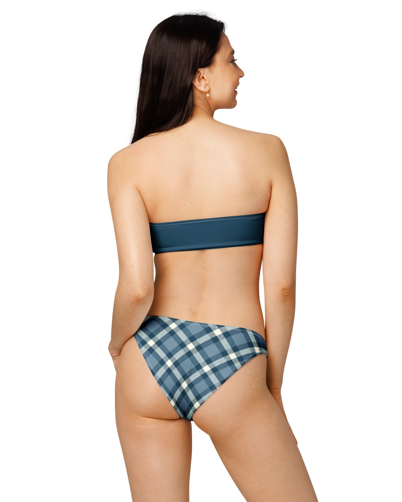 Jolly & Goode Bikini Cheeky Check Bandeau Bikini Set Cheeky British Style