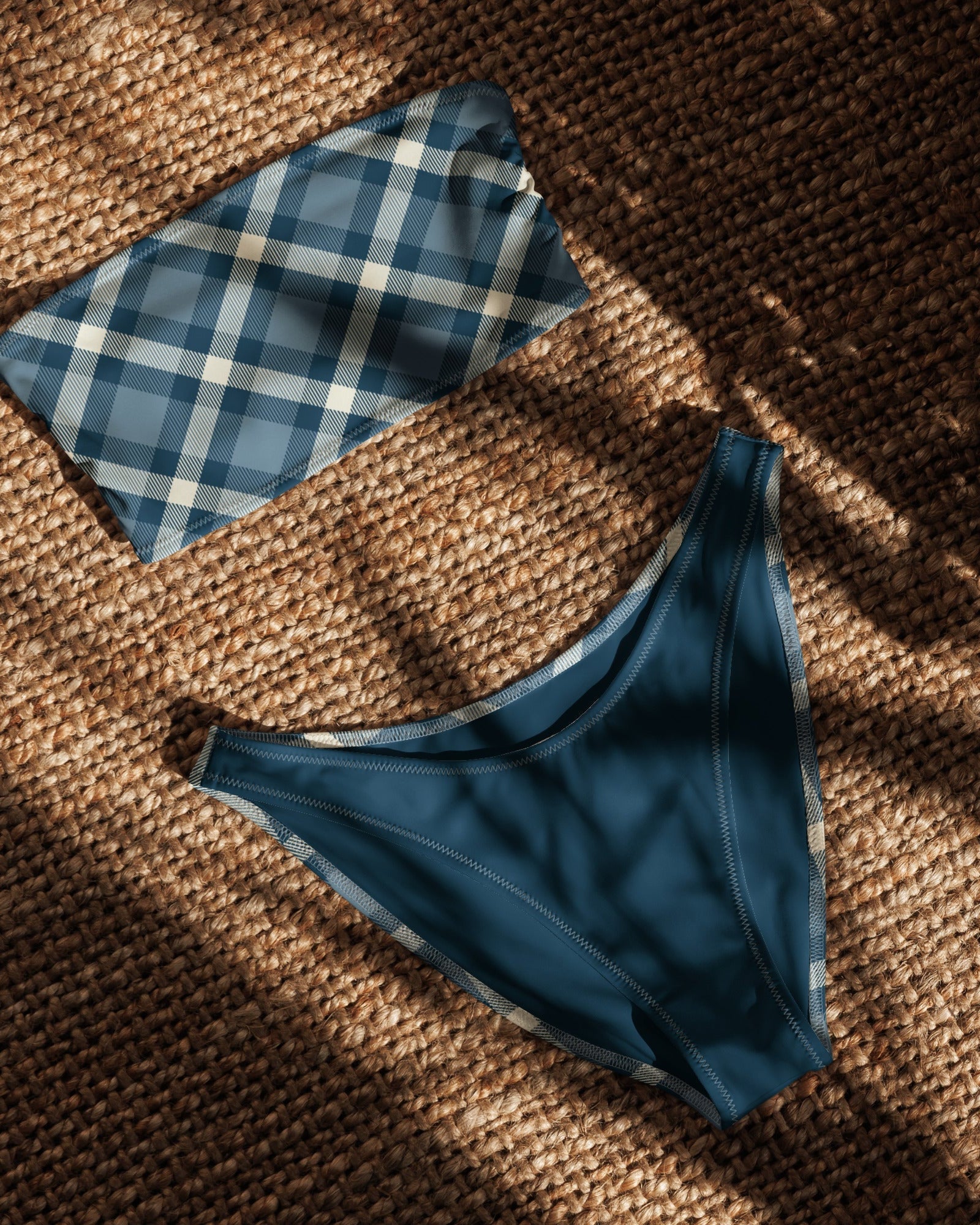 Jolly & Goode Bikini Cheeky Check Bandeau Bikini Set Cheeky British Style