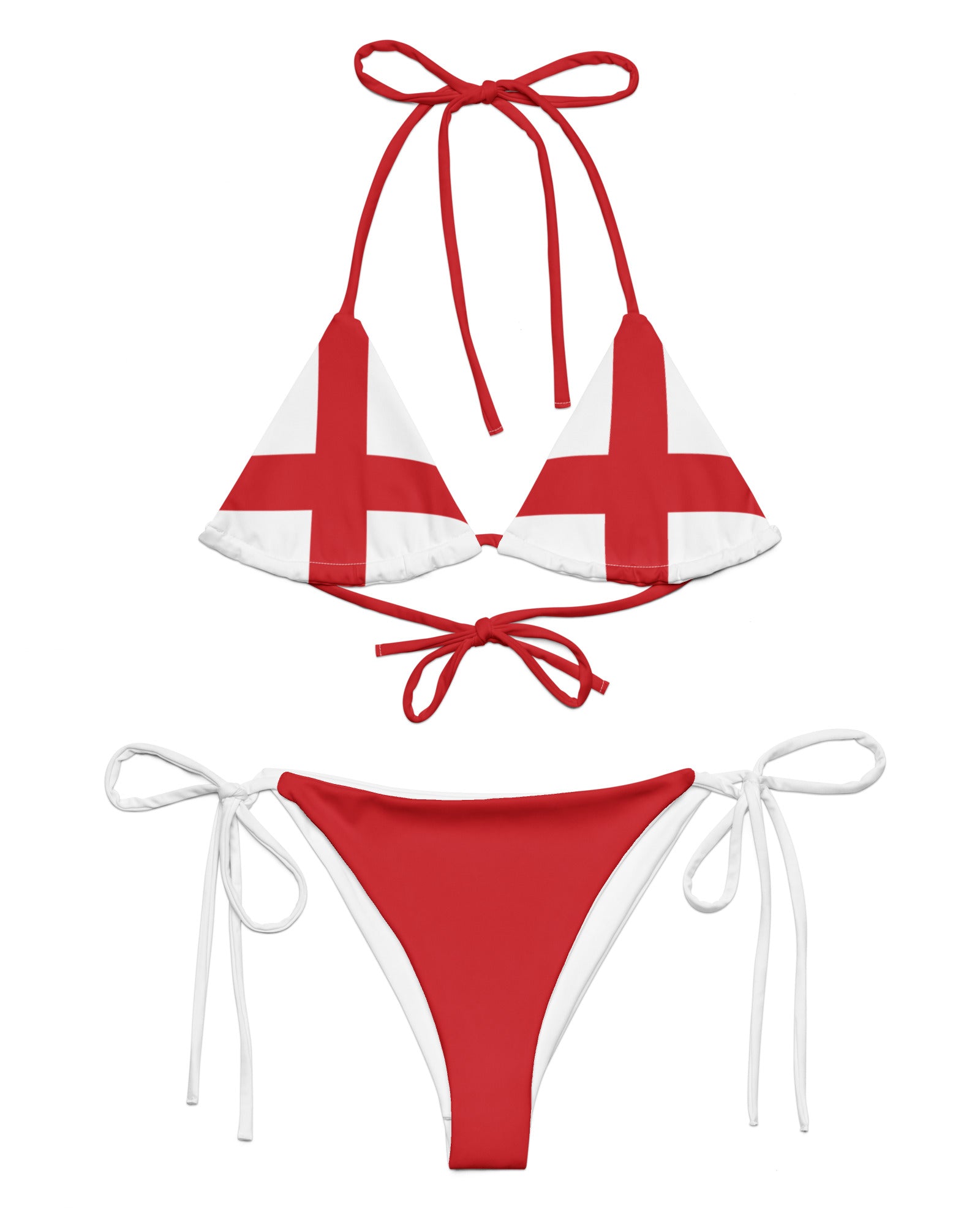 Jolly & Goode Bikini Flag of England String Bikini Set | St George's Cross Cheeky British Style