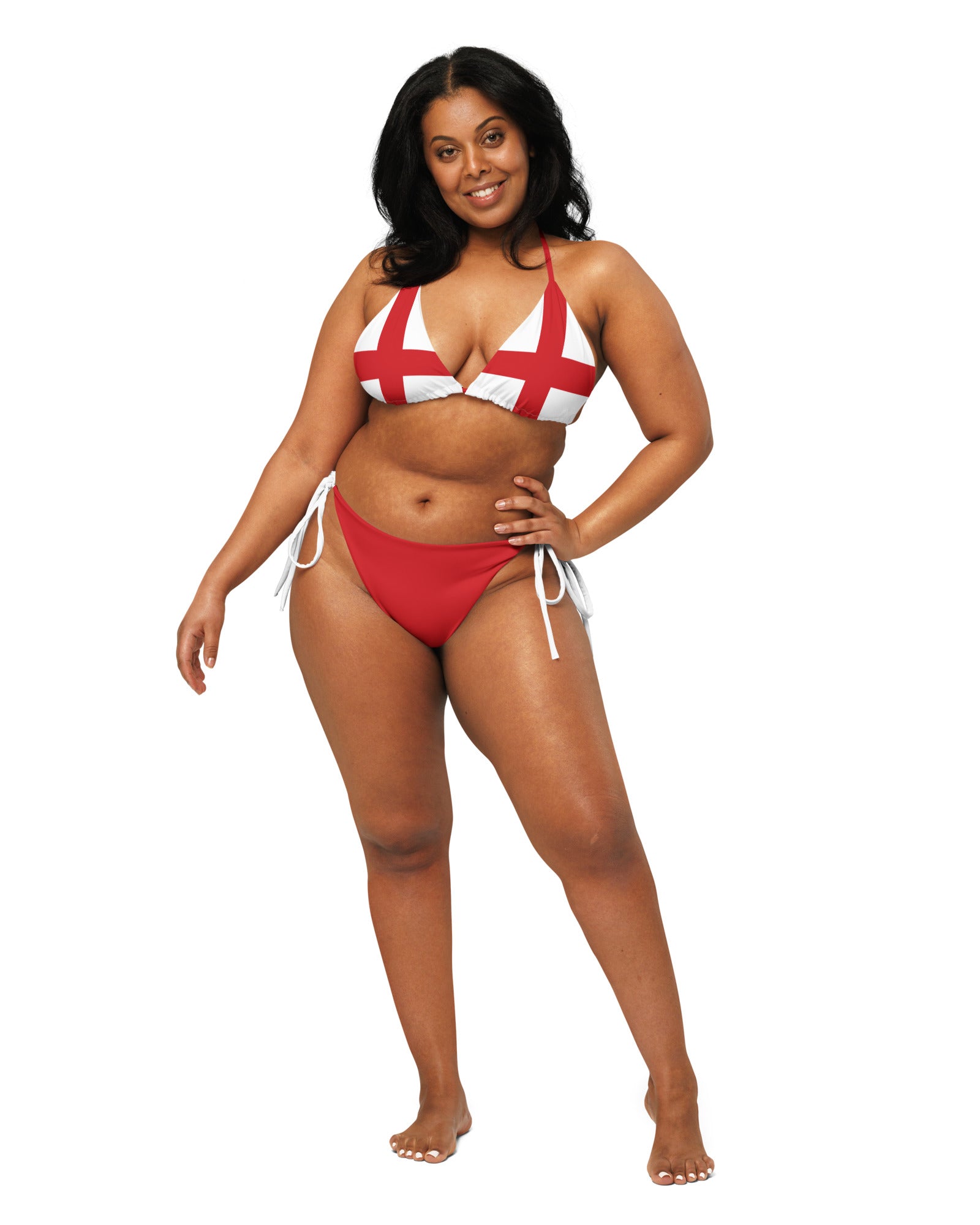 Jolly & Goode Bikini Flag of England String Bikini Set | St George's Cross Cheeky British Style