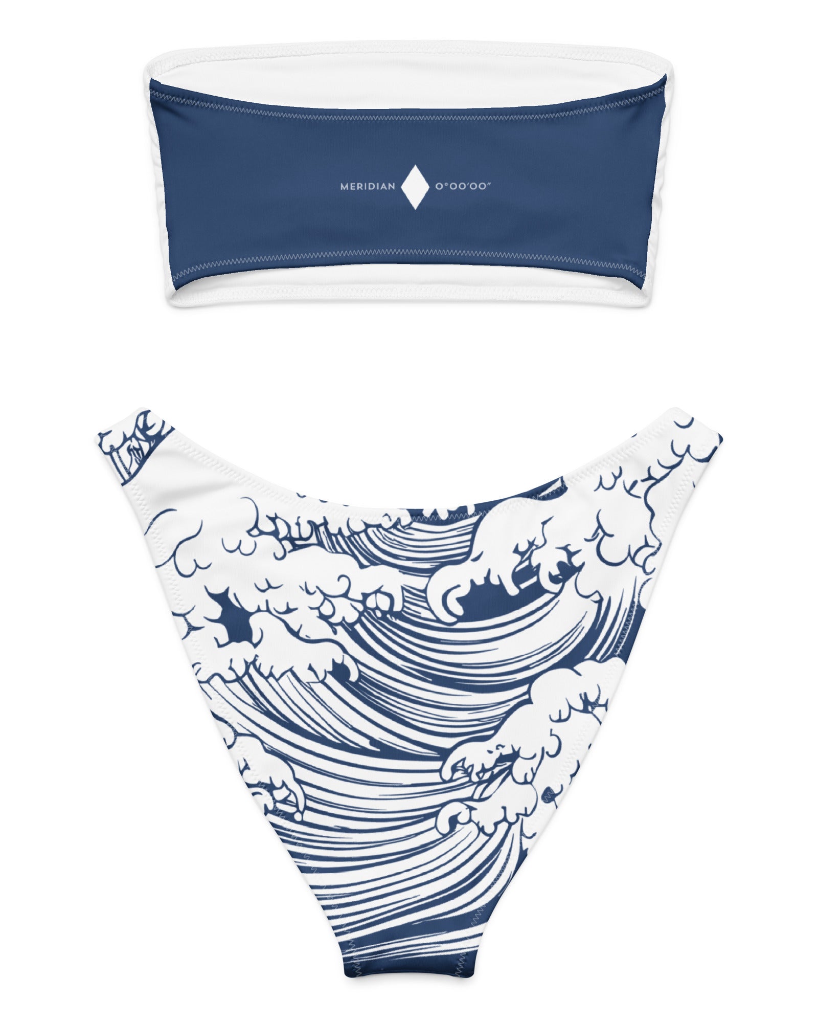 Jolly & Goode Bikini Meridian 0° 0' 0" Strapless Bandeau Bikini Set Cheeky British Style