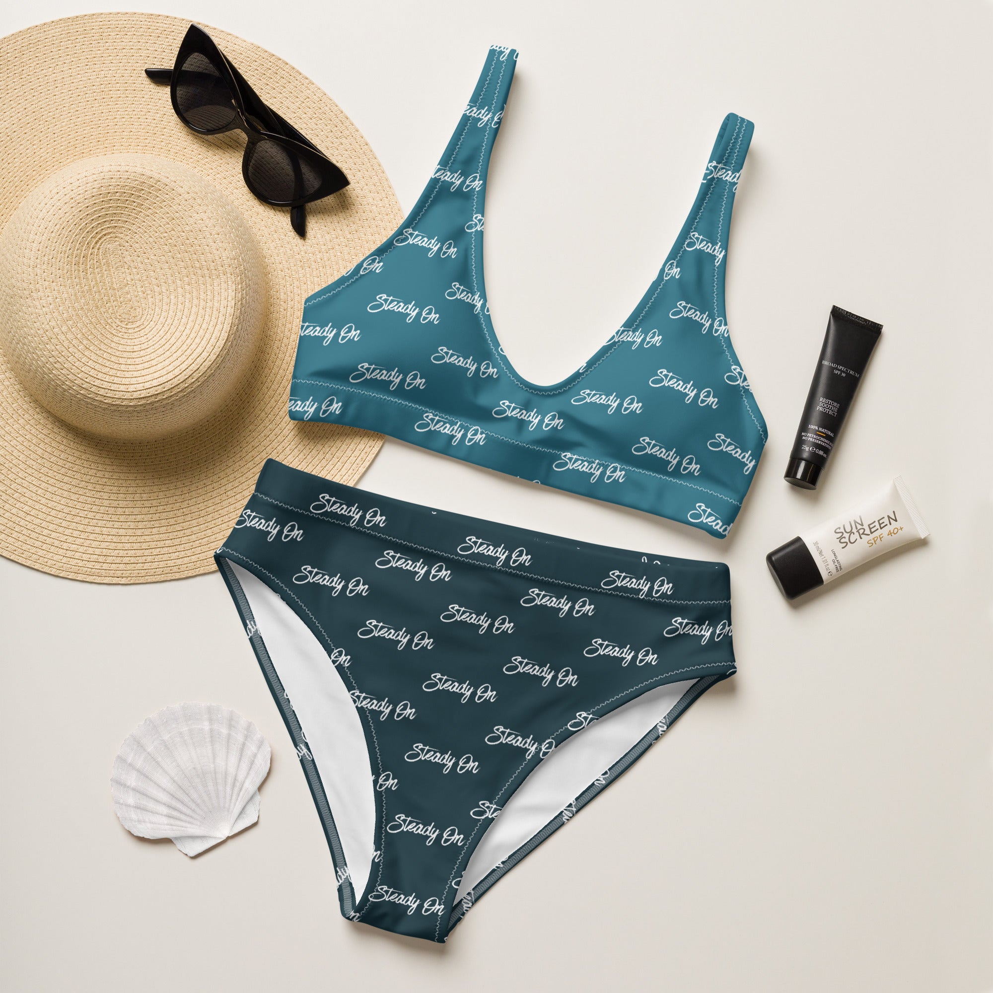 Jolly & Goode Bikini Steady On Bikini Set | Two Tone Blue | Cheeky Style Cheeky British Style