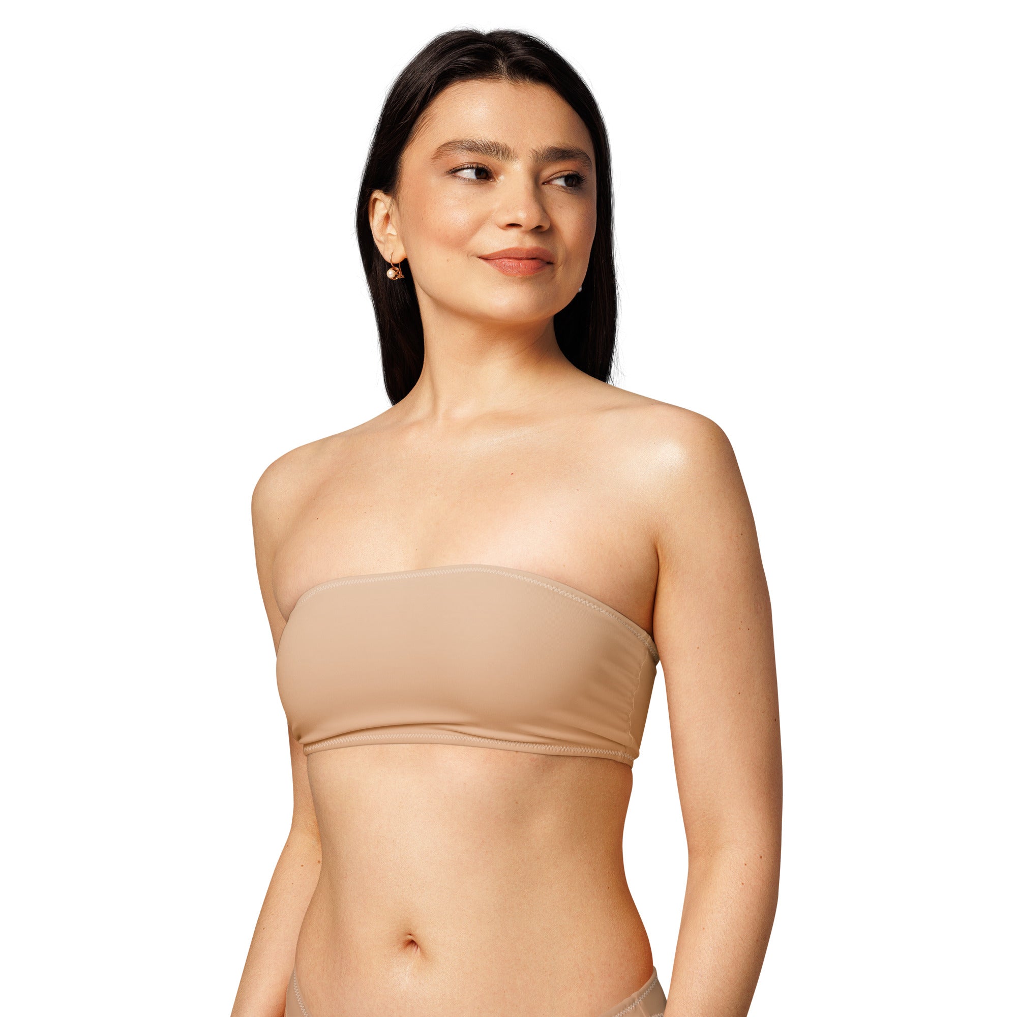 Jolly & Goode Bikini Top 2XS Strapless Nude Bandeau Bikini Top Cheeky British Style