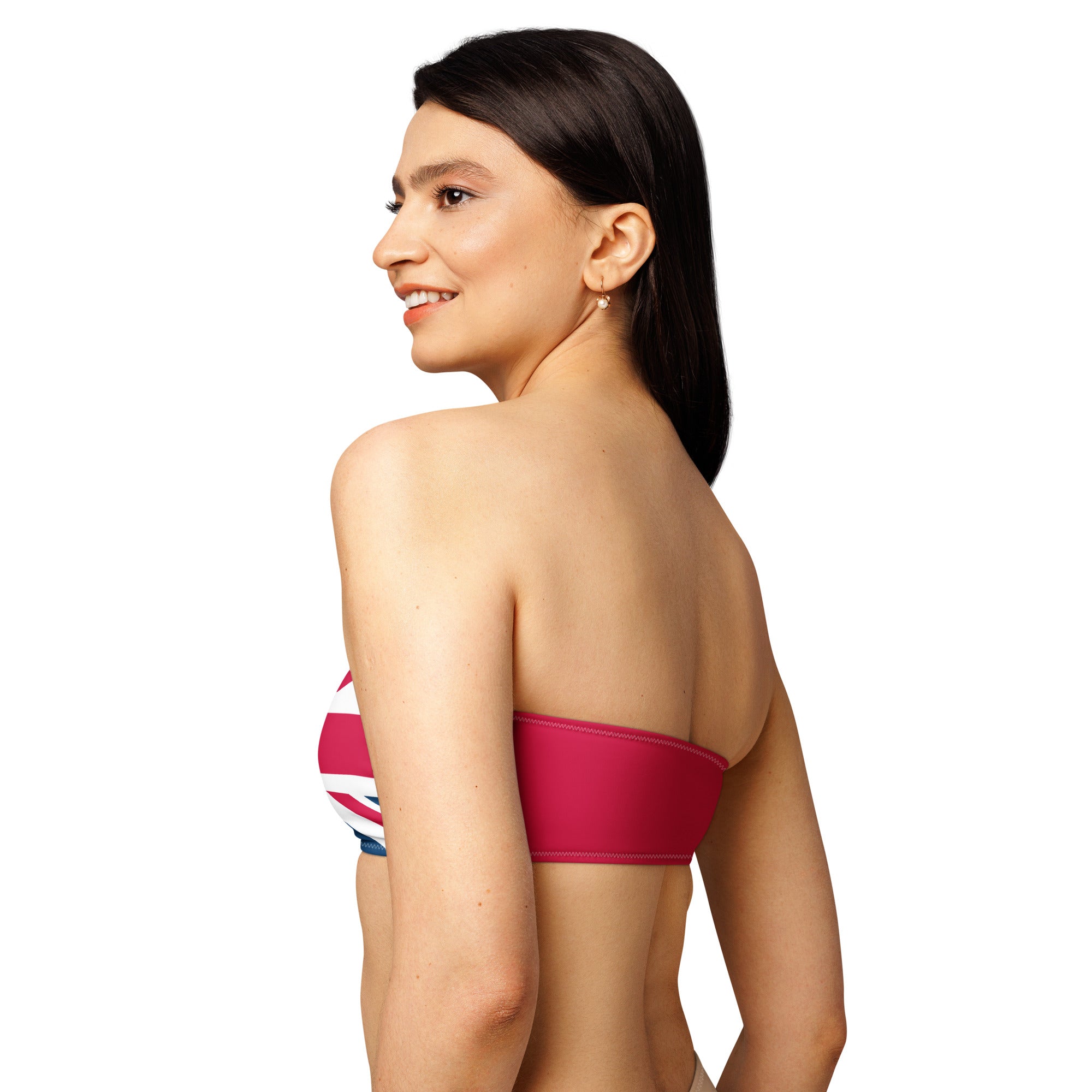 Jolly & Goode Bikini Top 2XS Union Jack Bandeau Bikini Top | Red Back Cheeky British Style