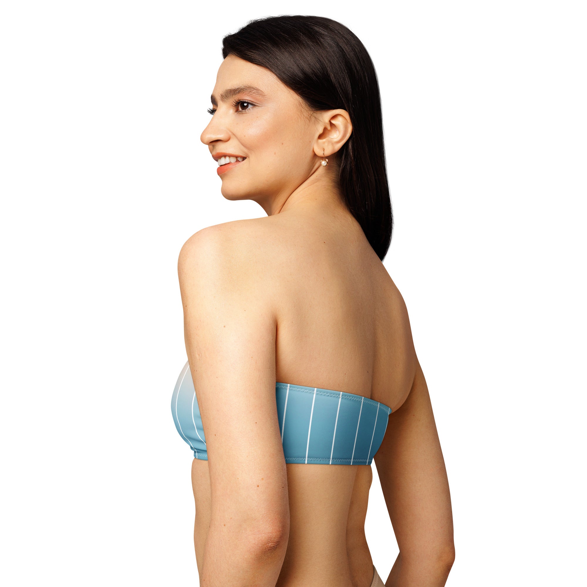 Jolly & Goode Bikini Top Magic Hour Pinstripe Bandeau Bikini Top Cheeky British Style