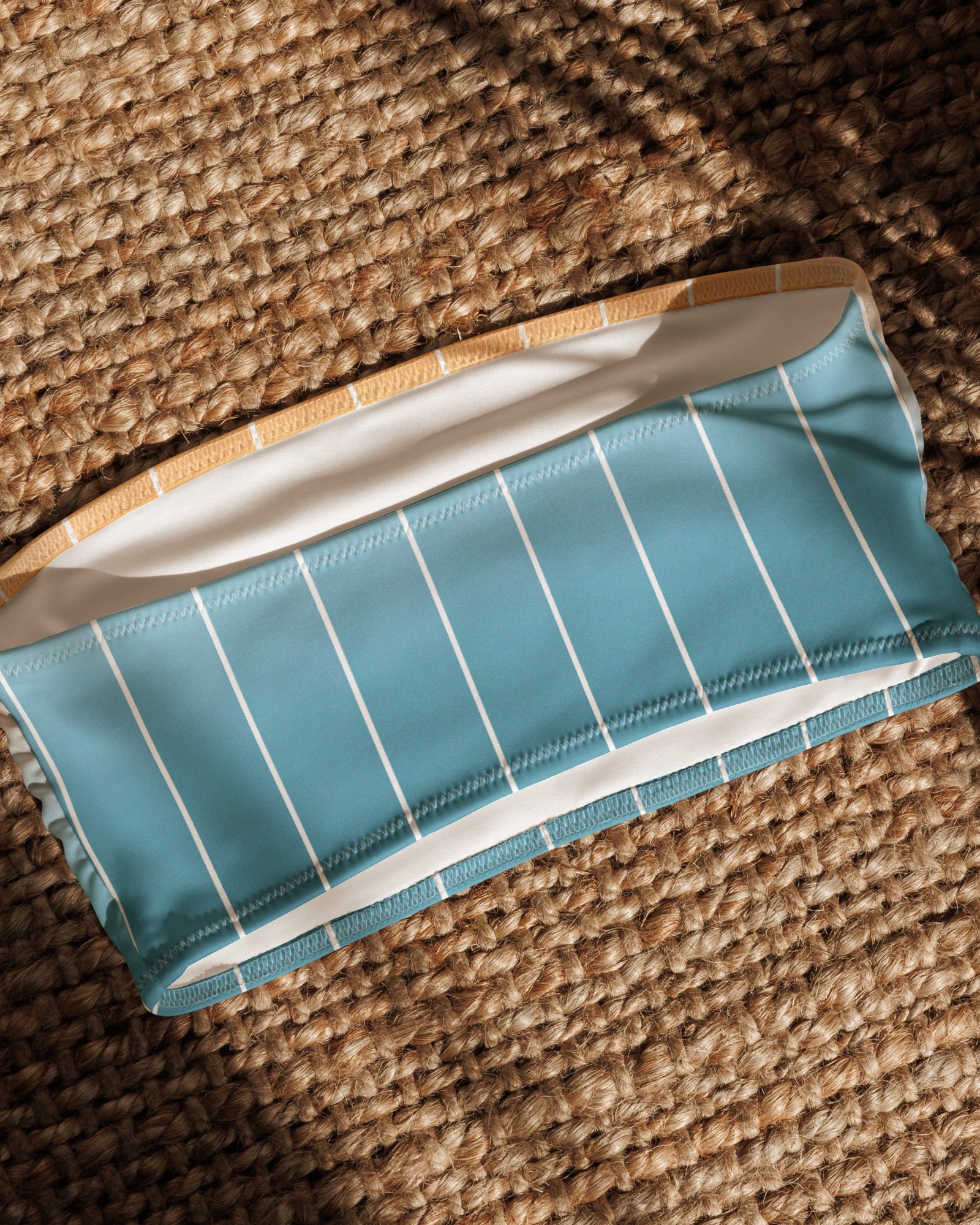 Jolly & Goode Bikini Top Magic Hour Pinstripe Bandeau Bikini Top Cheeky British Style