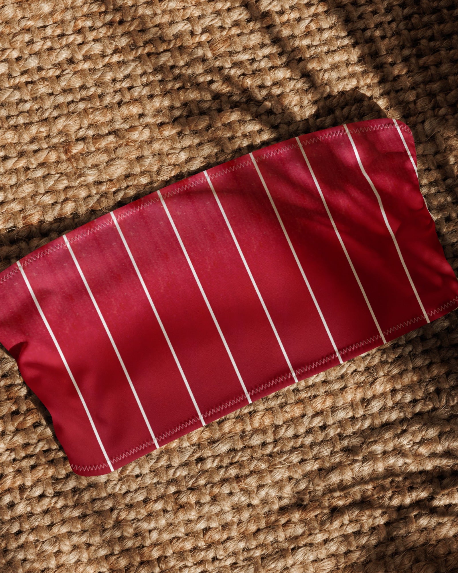 Jolly & Goode Bikini Top Red Rose Petal Pinstripe Bandeau Bikini Top Cheeky British Style