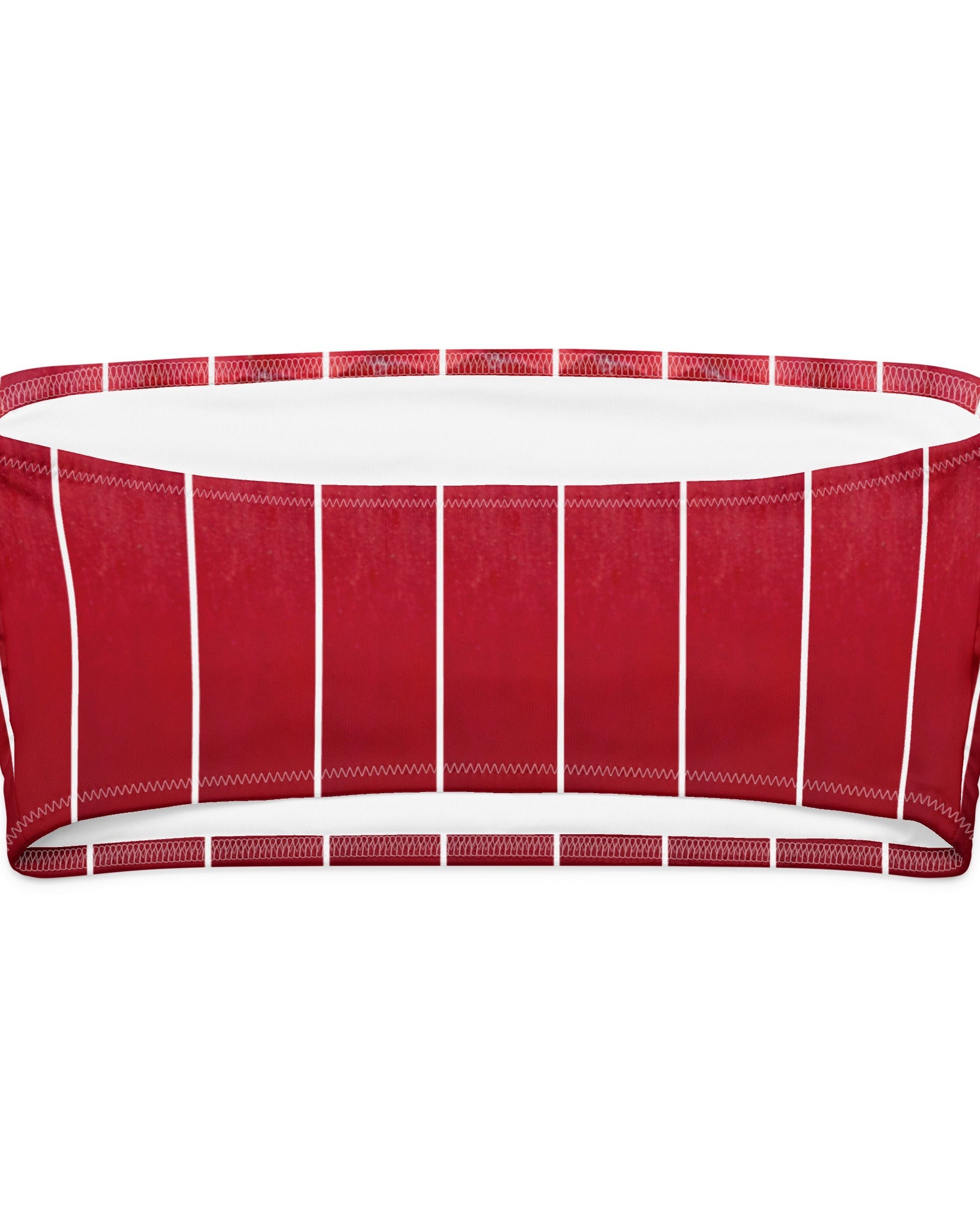 Jolly & Goode Bikini Top Red Rose Petal Pinstripe Bandeau Bikini Top Cheeky British Style