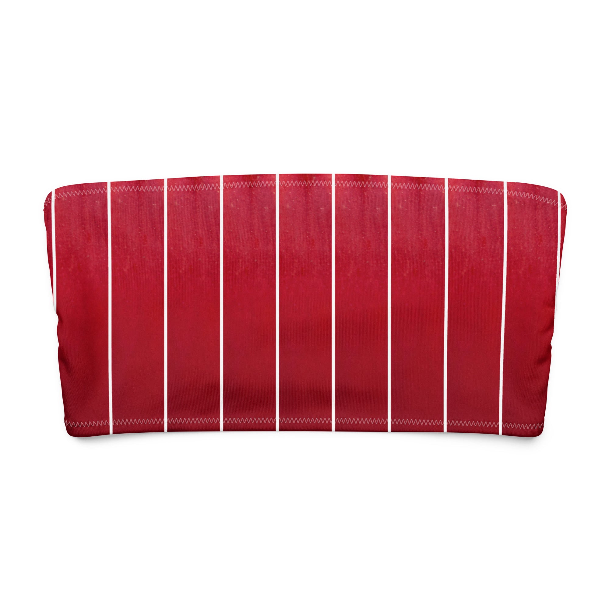 Jolly & Goode Bikini Top Red Rose Petal Pinstripe Bandeau Bikini Top Cheeky British Style