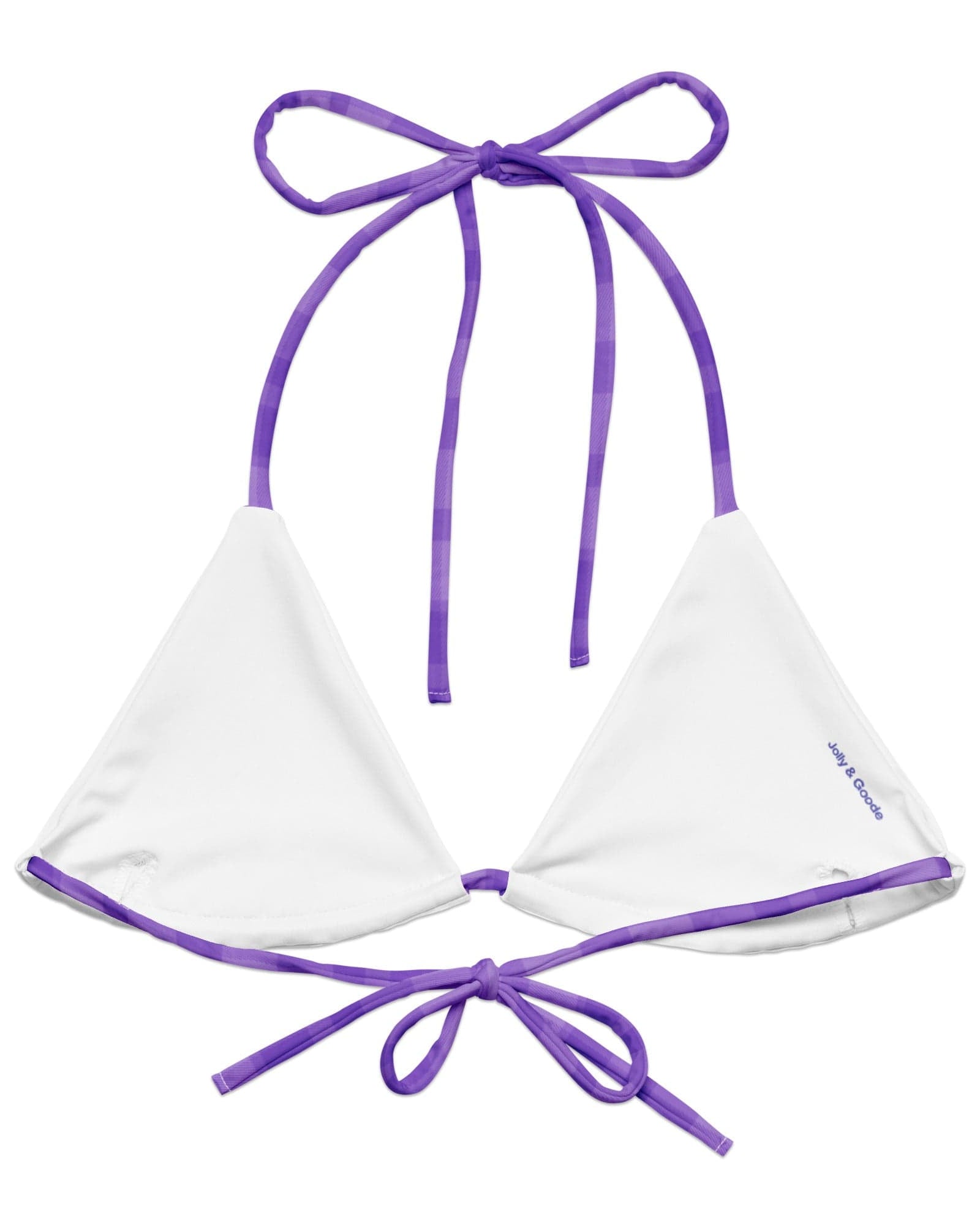 Jolly & Goode Bikini Top Tweedkini String Bikini Top | Purple Cheeky British Style