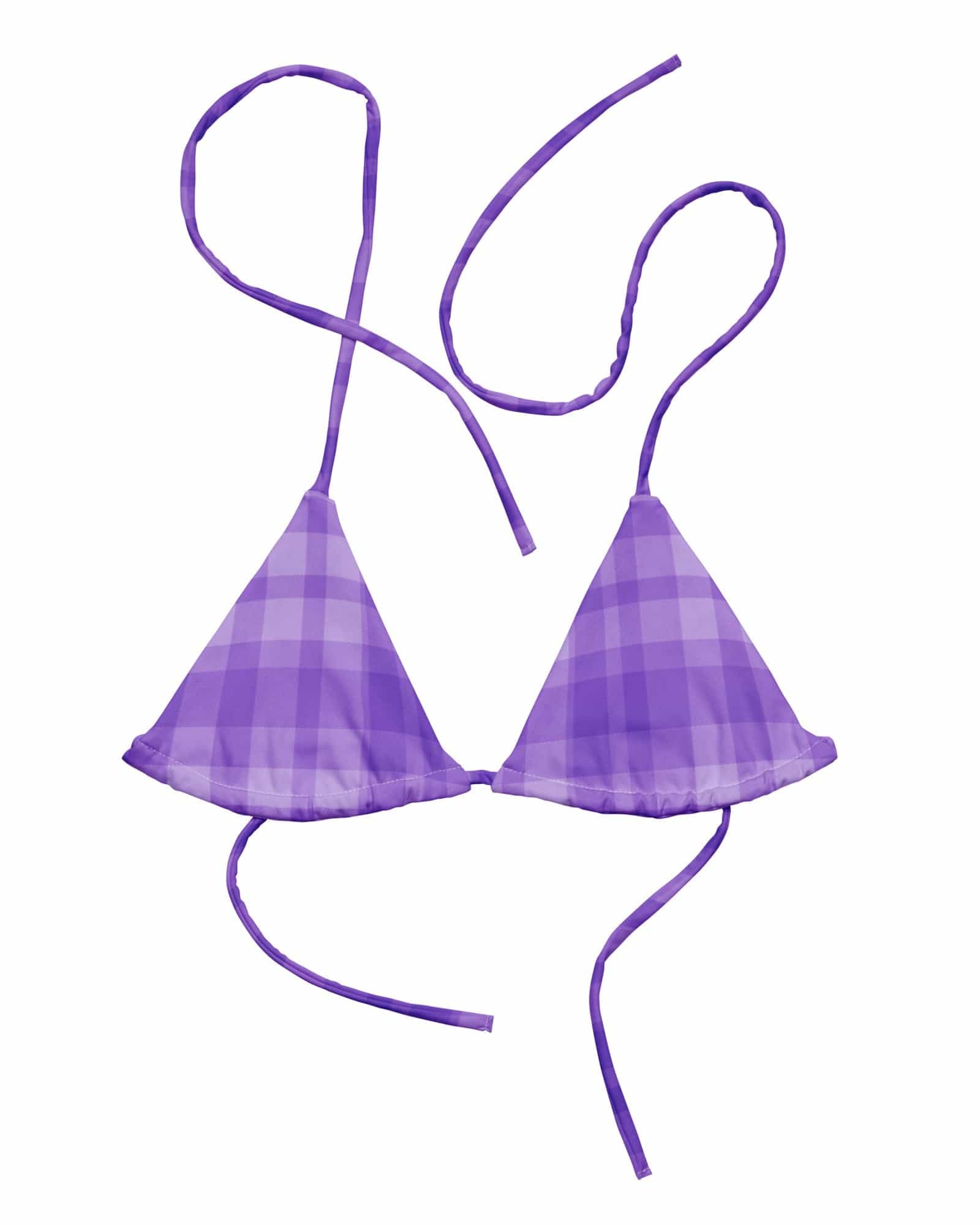 Jolly & Goode Bikini Top Tweedkini String Bikini Top | Purple Cheeky British Style