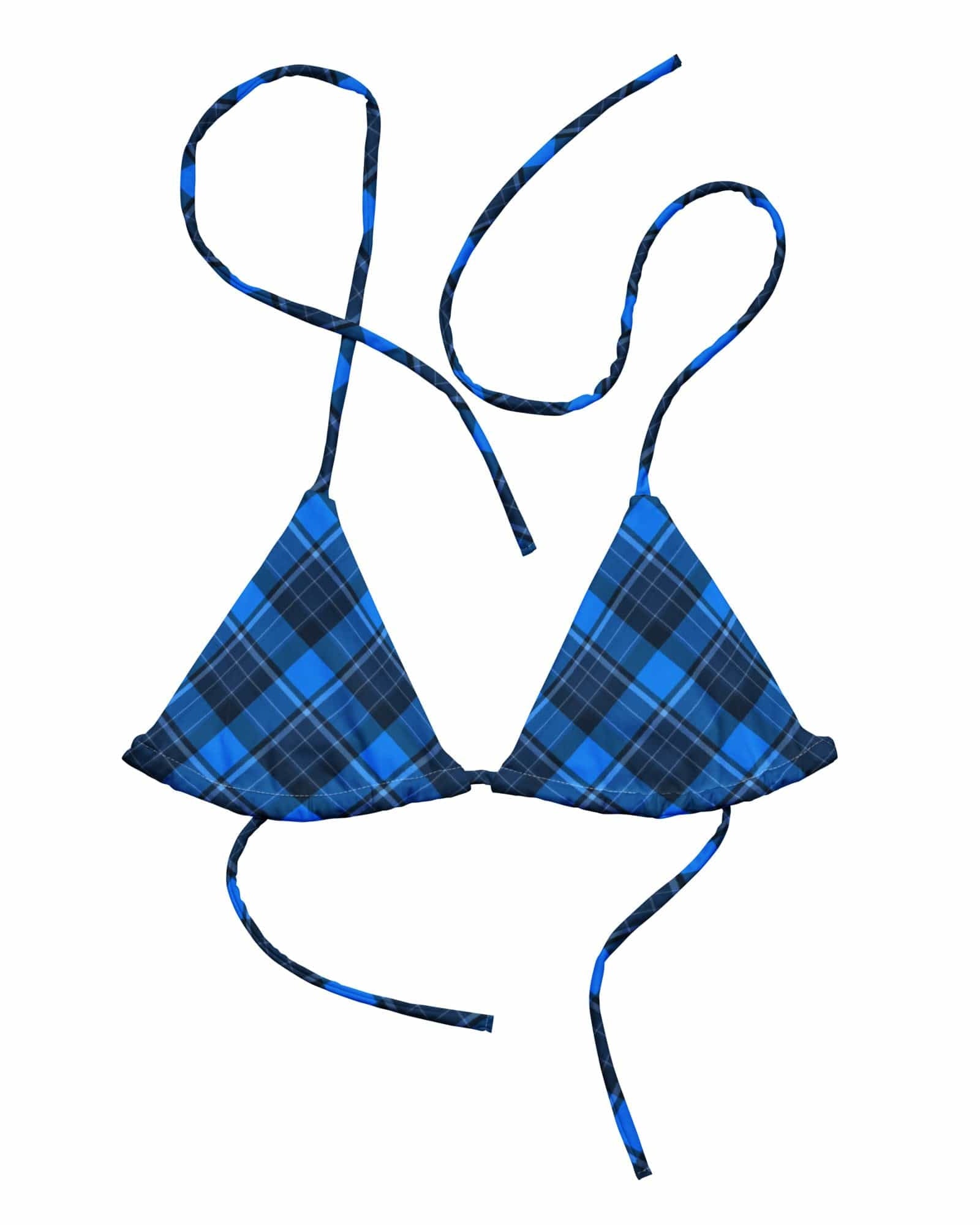 Jolly & Goode Bikini Top Tweedkini String Bikini Top | Scottish Blues Cheeky British Style