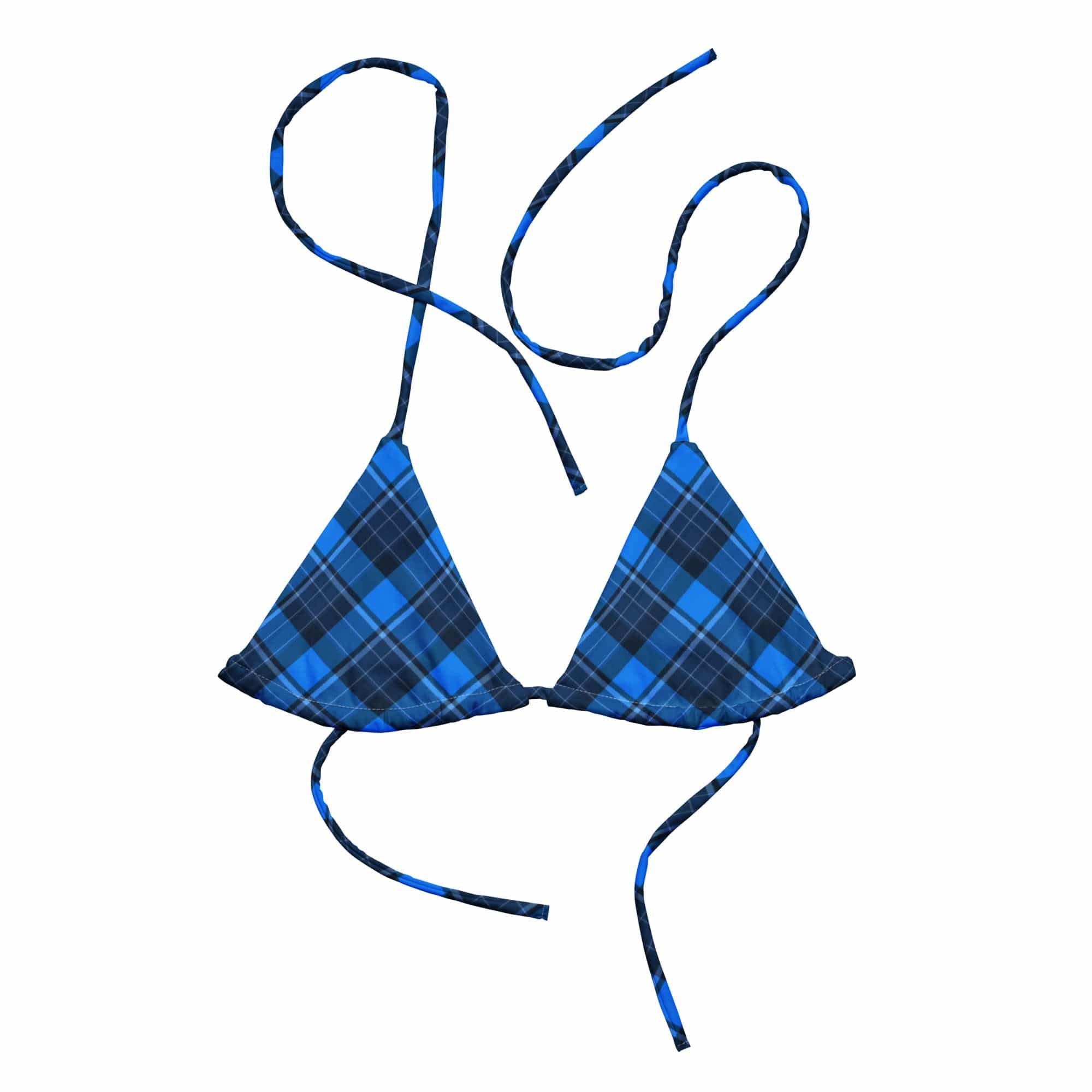 Jolly & Goode Bikini Top Tweedkini String Bikini Top | Scottish Blues Cheeky British Style