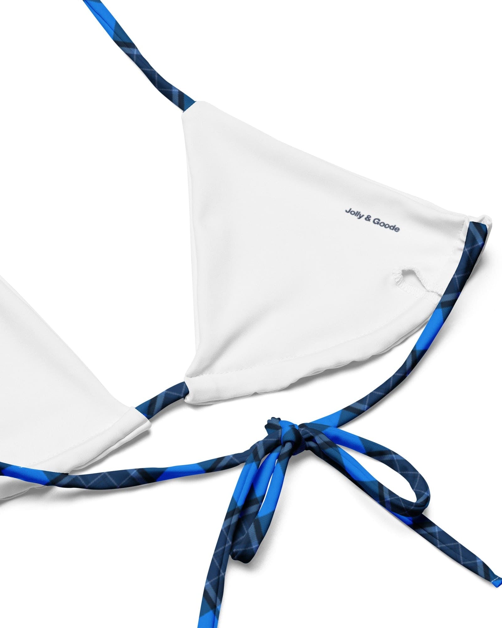 Jolly & Goode Bikini Top Tweedkini String Bikini Top | Scottish Blues Cheeky British Style