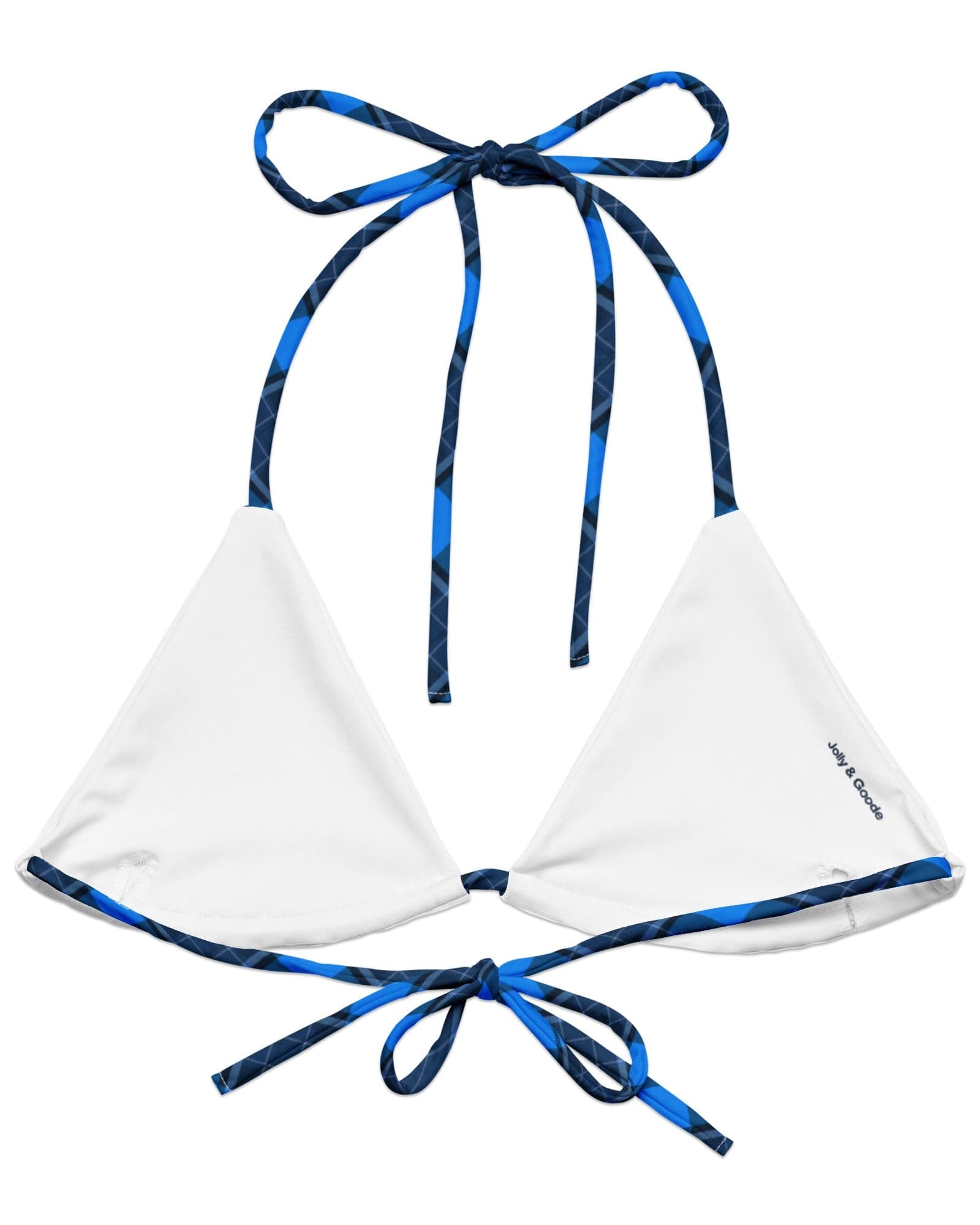Jolly & Goode Bikini Top Tweedkini String Bikini Top | Scottish Blues Cheeky British Style
