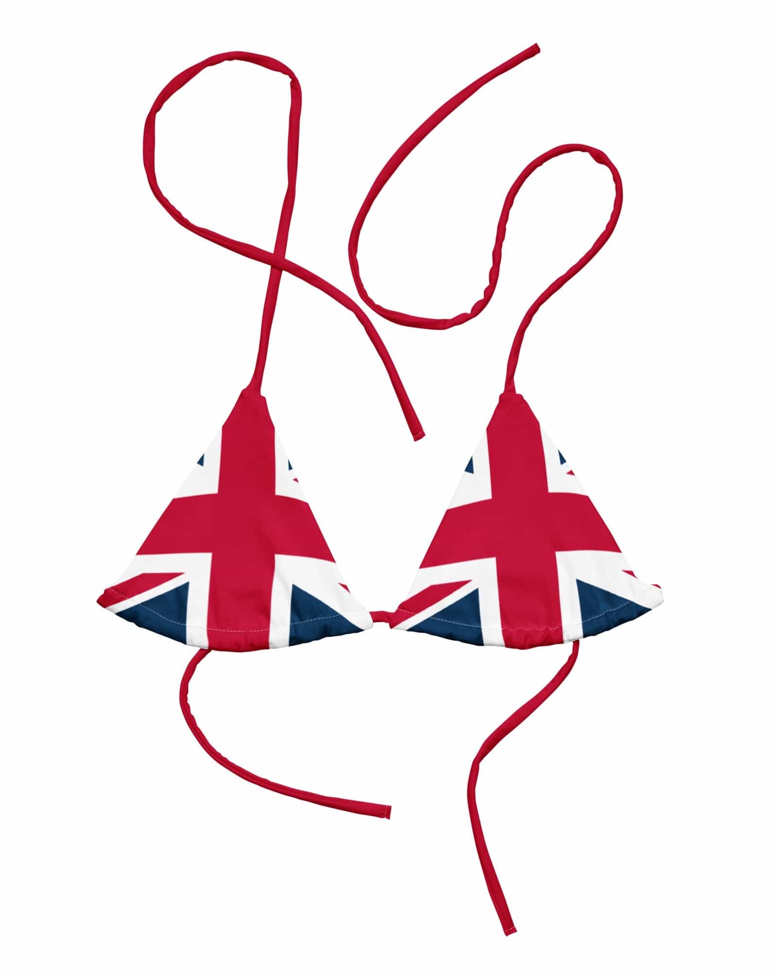 Jolly & Goode Bikini Top Union Jack String Bikini Top | Red Strings | Removable Padding Cheeky British Style