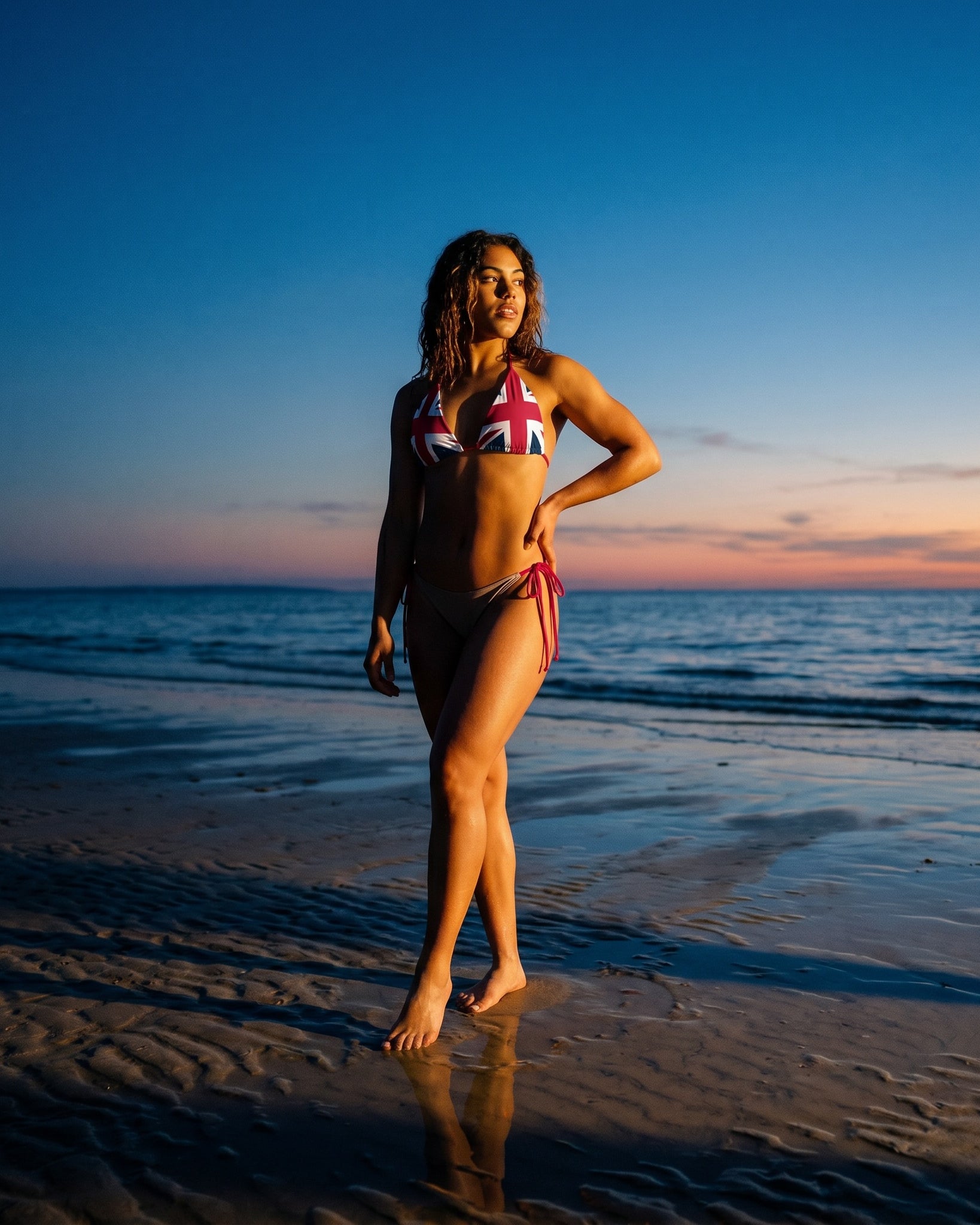 Jolly & Goode Bikini Top Union Jack String Bikini Top | Red Strings | Removable Padding Cheeky British Style