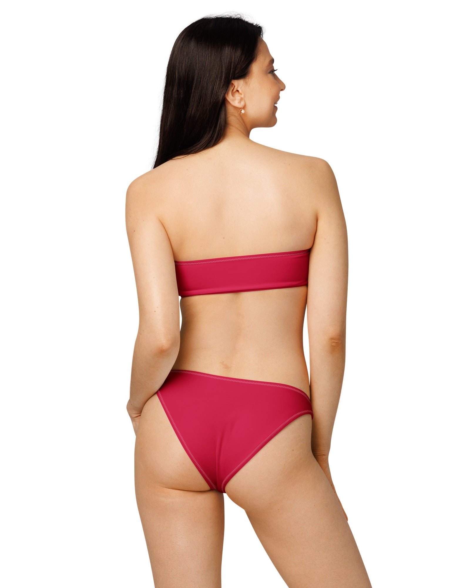 Jolly & Goode Bikini Union Jack Bandeau Bikini with Red V-Cut Bikini Bottom Cheeky British Style