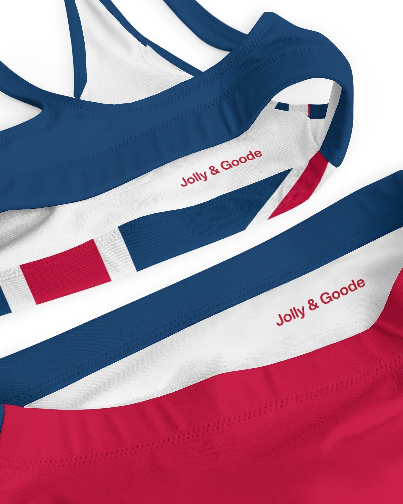 Jolly & Goode Bikini Union Jack Bikini | Cheeky | Blue and Red Bottom | Removable Padding Cheeky British Style