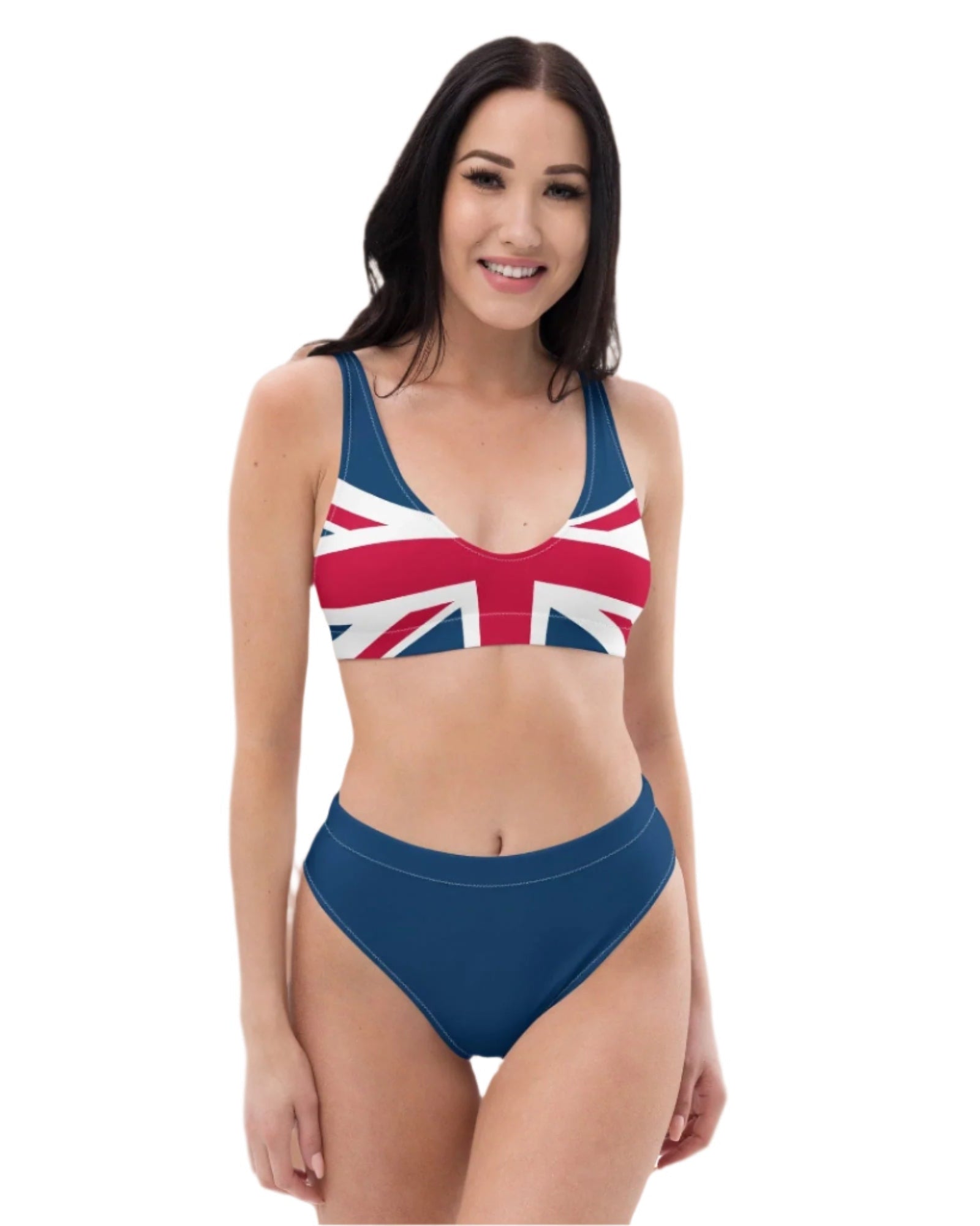 Jolly & Goode Bikini Union Jack Bikini | Cheeky | Blue and Red Bottom | Removable Padding Cheeky British Style