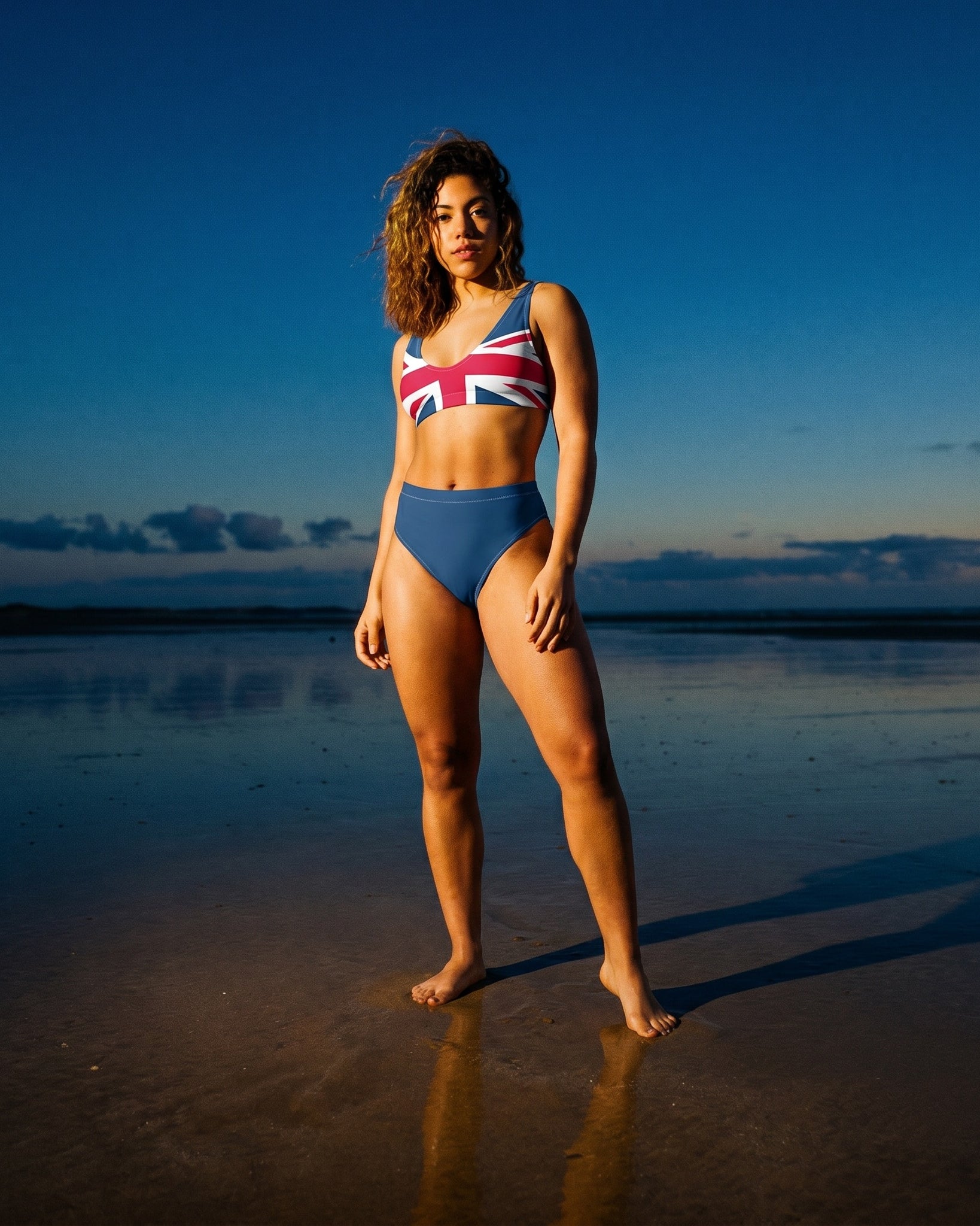 Jolly & Goode Bikini Union Jack Bikini | Cheeky | Blue and Red Bottom | Removable Padding Cheeky British Style