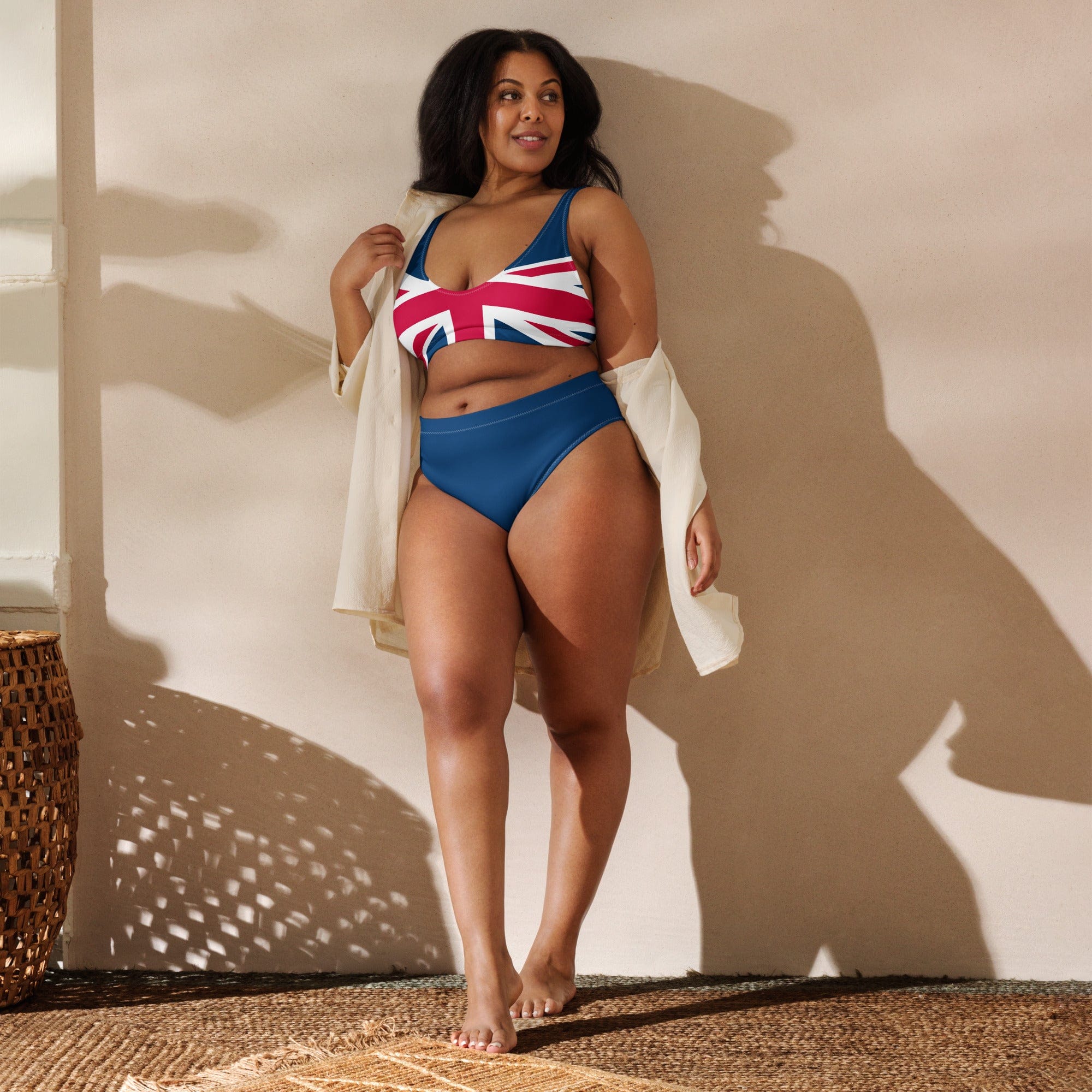Jolly & Goode Bikini Union Jack Bikini | Cheeky | Blue Bottom | Removable Padding Cheeky British Style