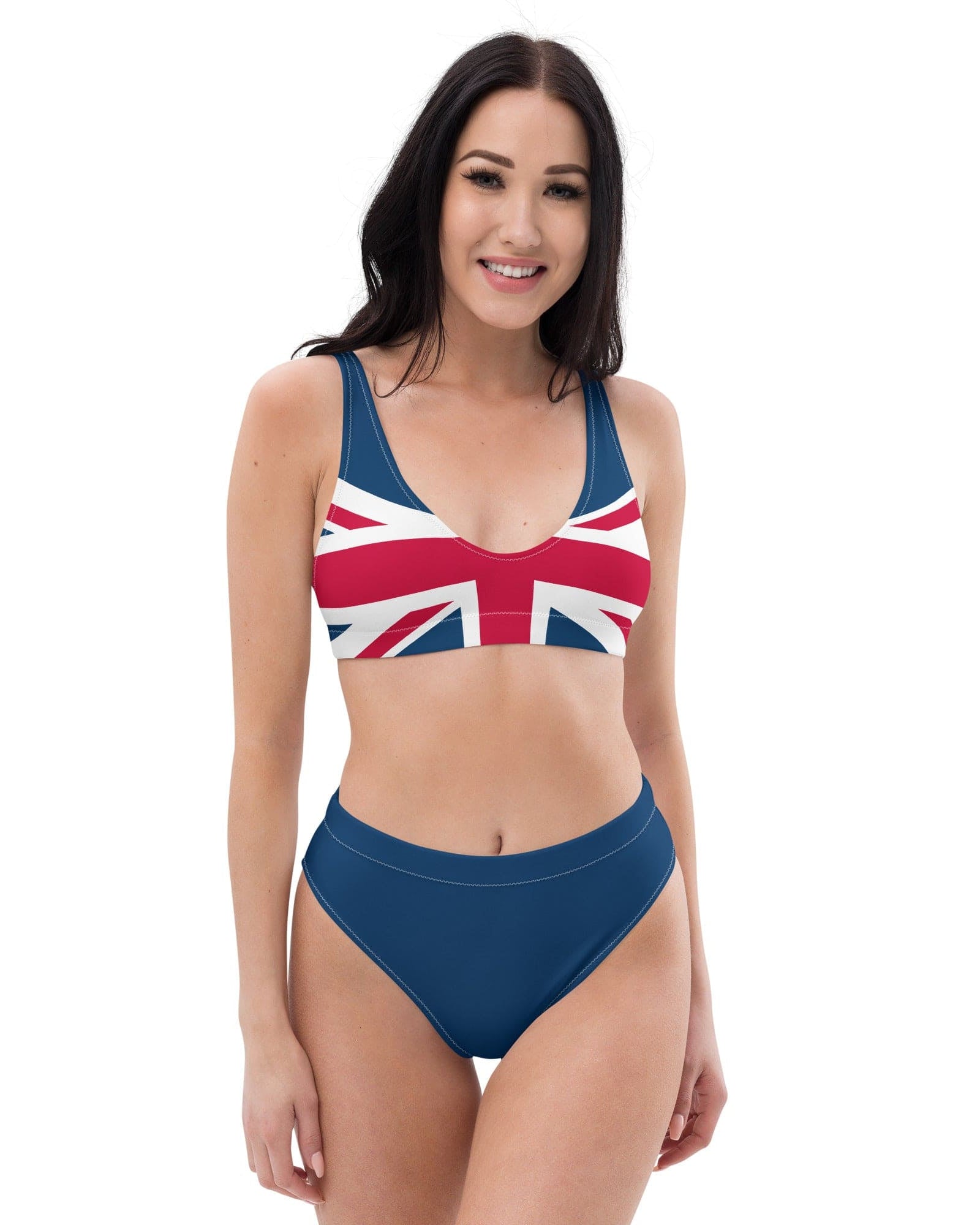 Jolly & Goode Bikini Union Jack Bikini | Cheeky | Blue Bottom | Removable Padding Cheeky British Style