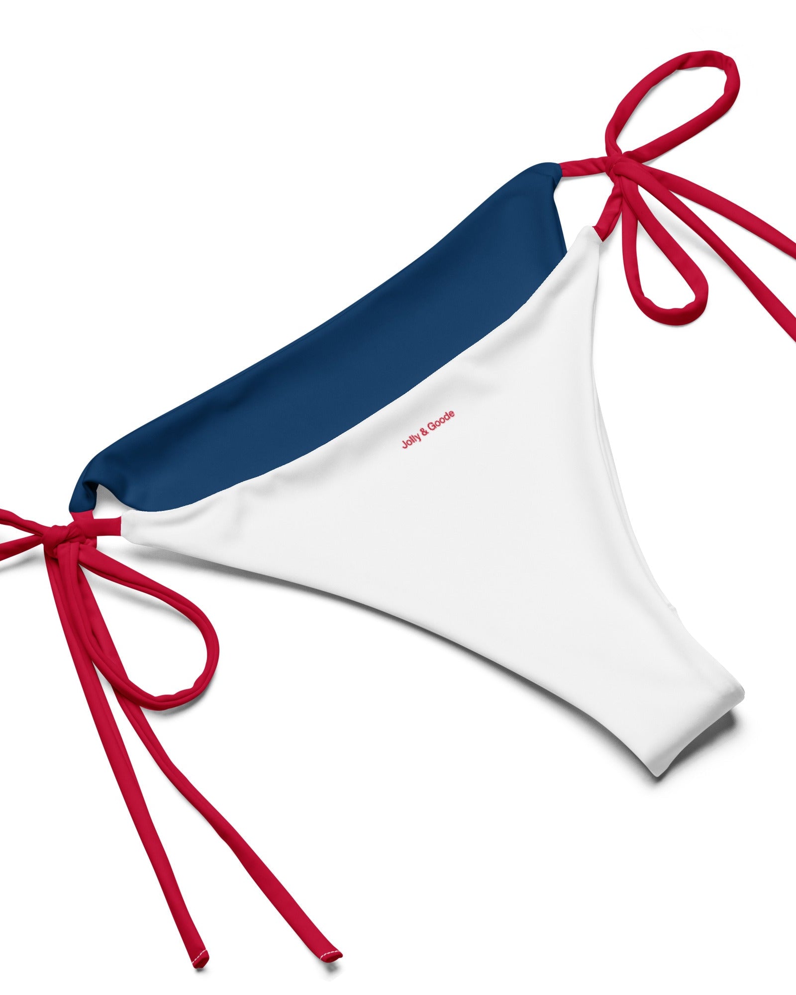 Jolly & Goode Bikini Union Jack String Bikini Set | Blue Bottom Red Strings Cheeky British Style
