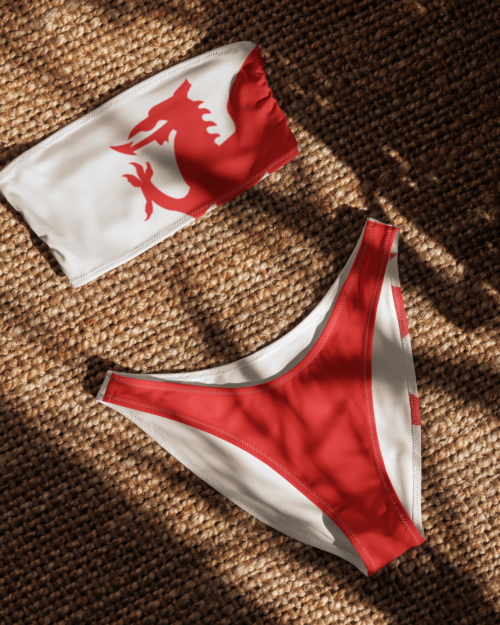 Jolly & Goode Bikini Welsh Dragon Bandeau Bikini Set Cheeky British Style