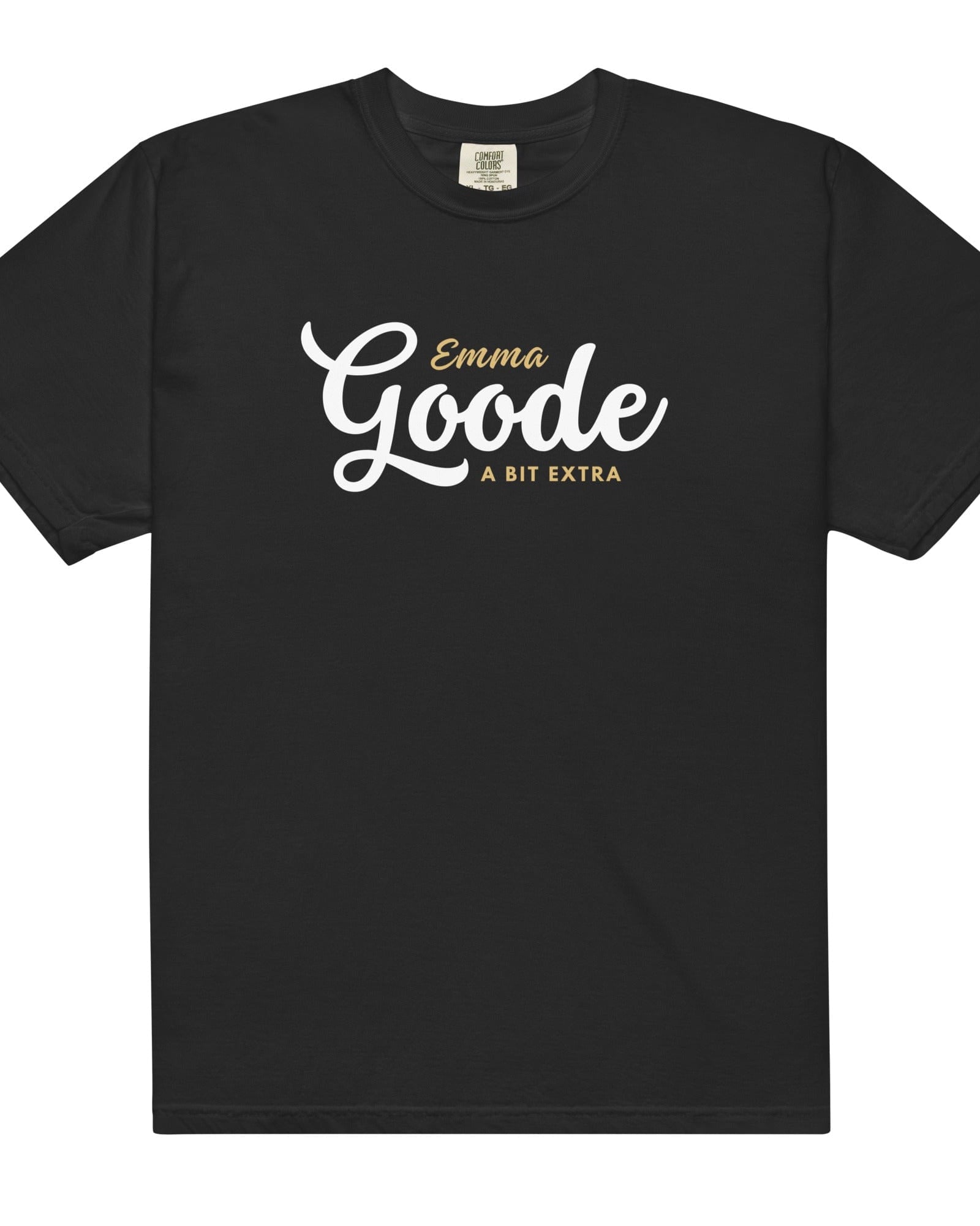 Jolly & Goode Black / S Emma Goode A Bit Extra Tee | Garment-dyed heavyweight cotton Cheeky British Style