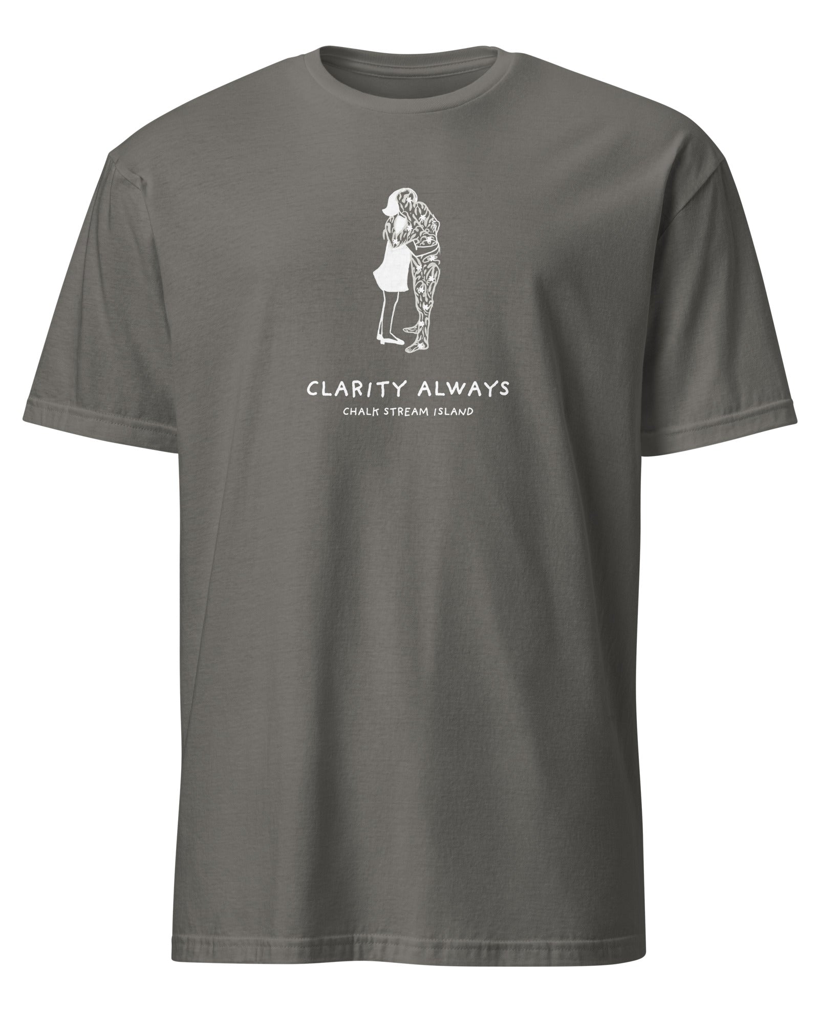 Jolly & Goode Charcoal / S Clarity Always, Chalk Stream Island, Hugging Tee Cheeky British Style