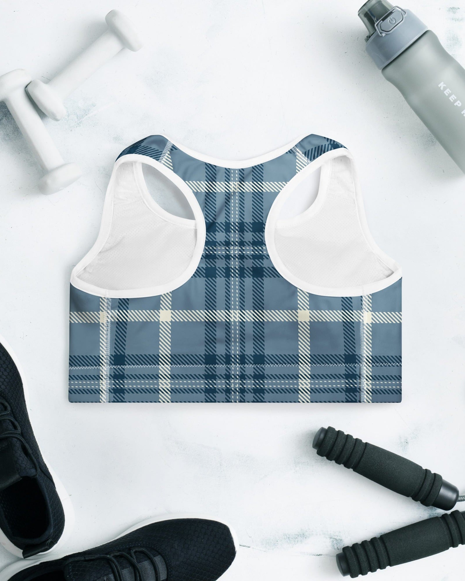 Jolly Goode Check Sports Bra | Removable Padding.