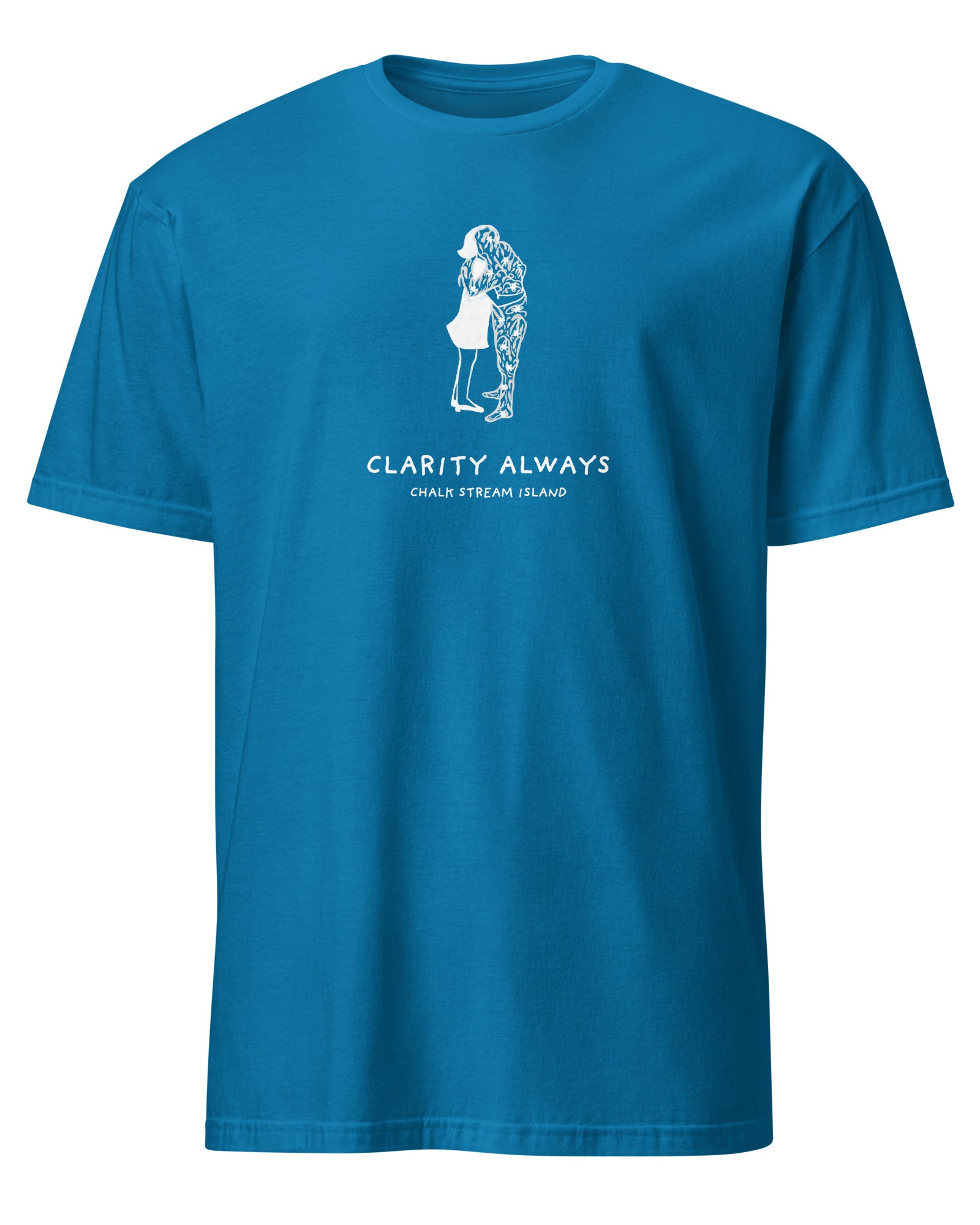 Jolly & Goode Clarity Always, Chalk Stream Island, Hugging Tee Cheeky British Style