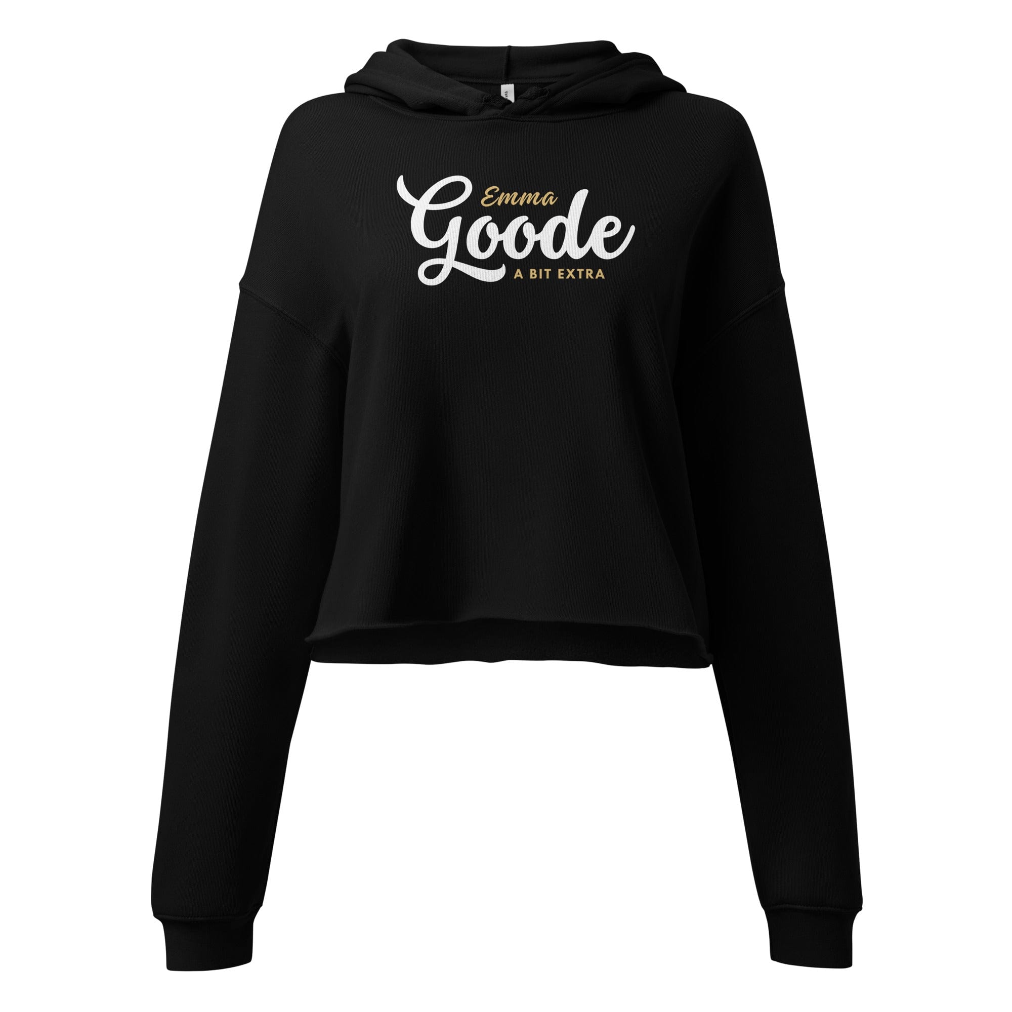 Jolly & Goode Crop Hoodie Black / S Emma Goode, A Bit Extra, Crop Hoodie Cheeky British Style