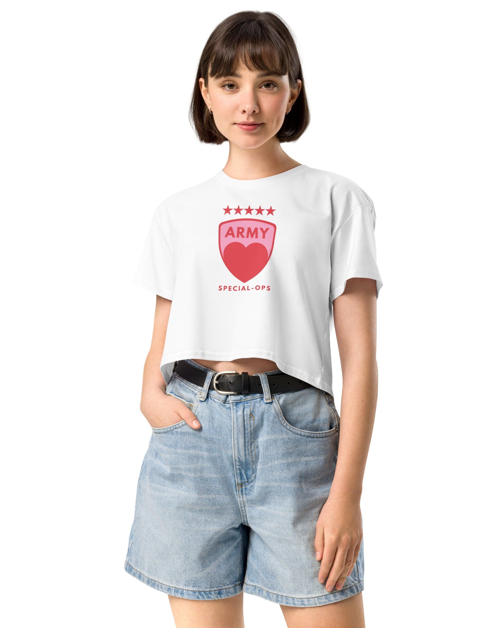 Jolly & Goode Crop Tops Army of Love Special Ops Women’s Crop Top Cheeky British Style