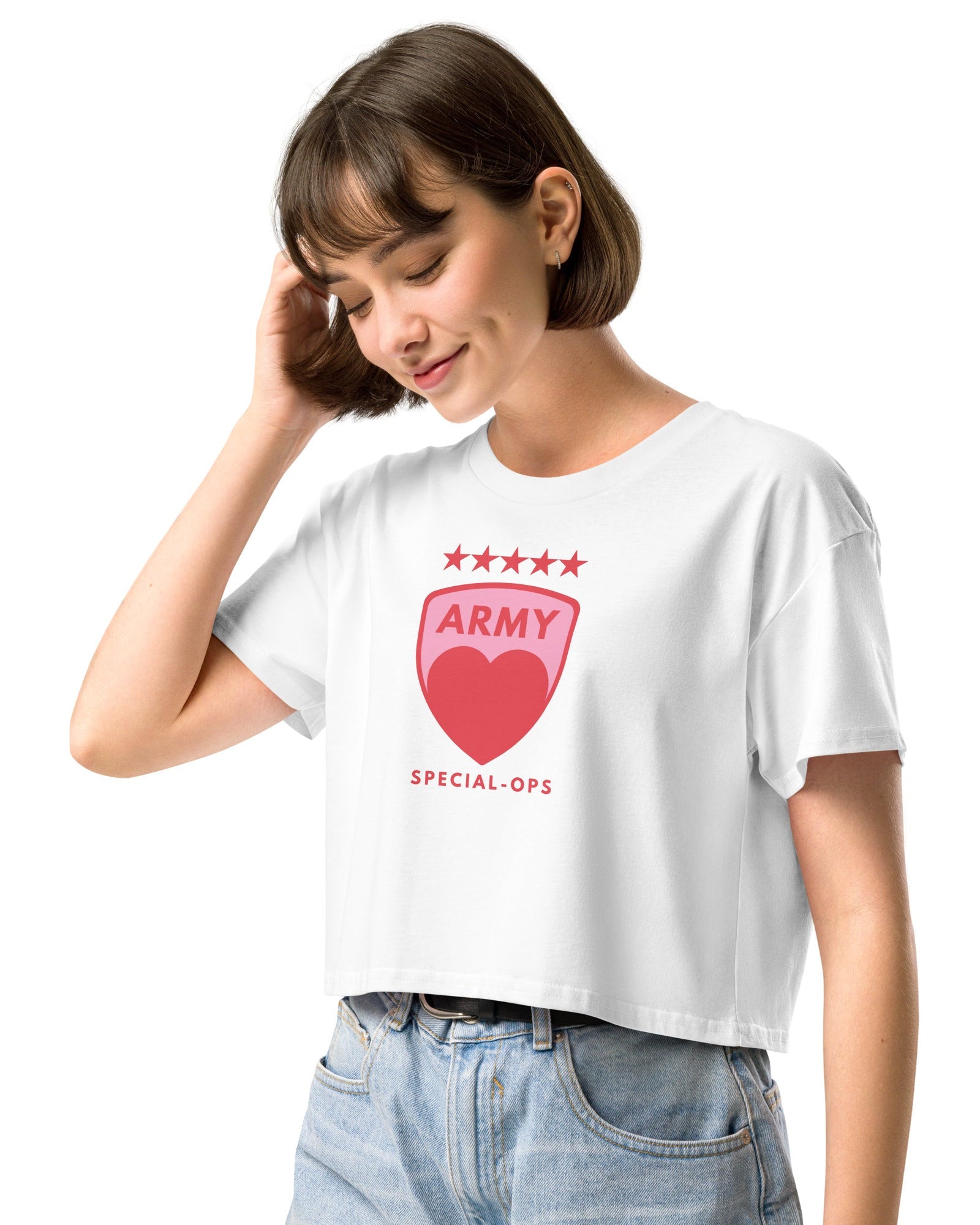 Jolly & Goode Crop Tops Army of Love Special Ops Women’s Crop Top Cheeky British Style