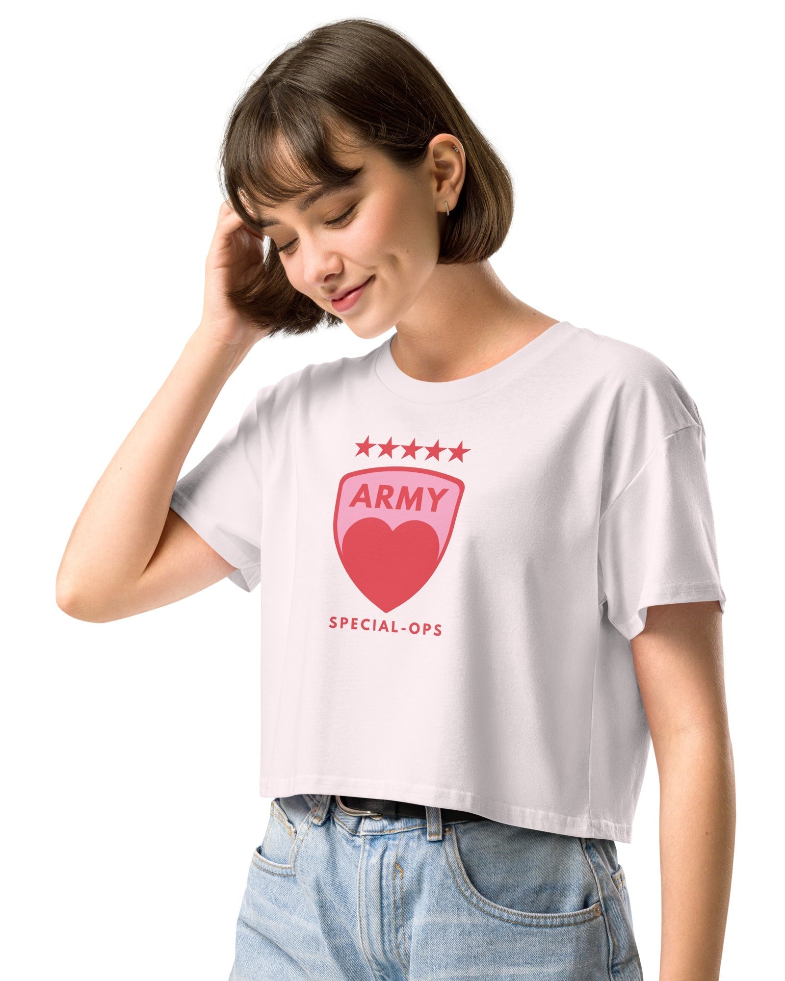 Jolly & Goode Crop Tops Army of Love Special Ops Women’s Crop Top Cheeky British Style