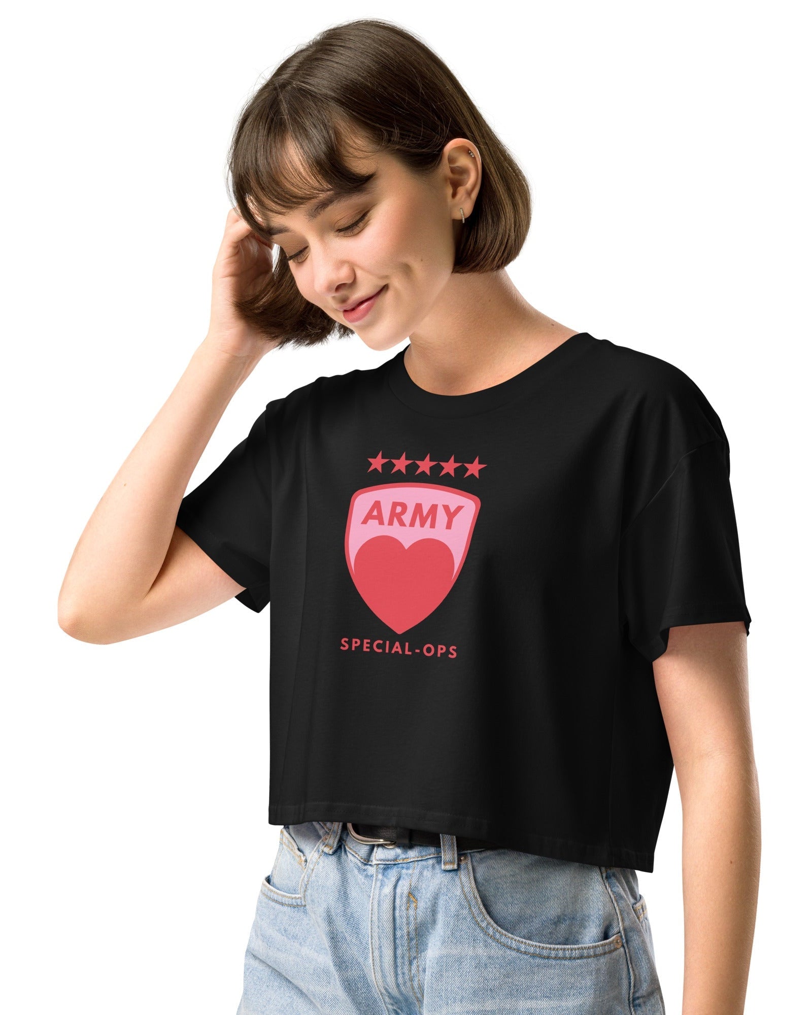 Jolly & Goode Crop Tops Army of Love Special Ops Women’s Crop Top Cheeky British Style