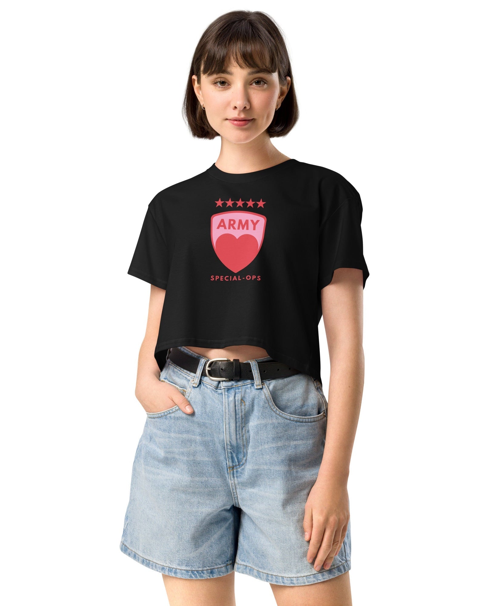 Jolly & Goode Crop Tops Army of Love Special Ops Women’s Crop Top Cheeky British Style