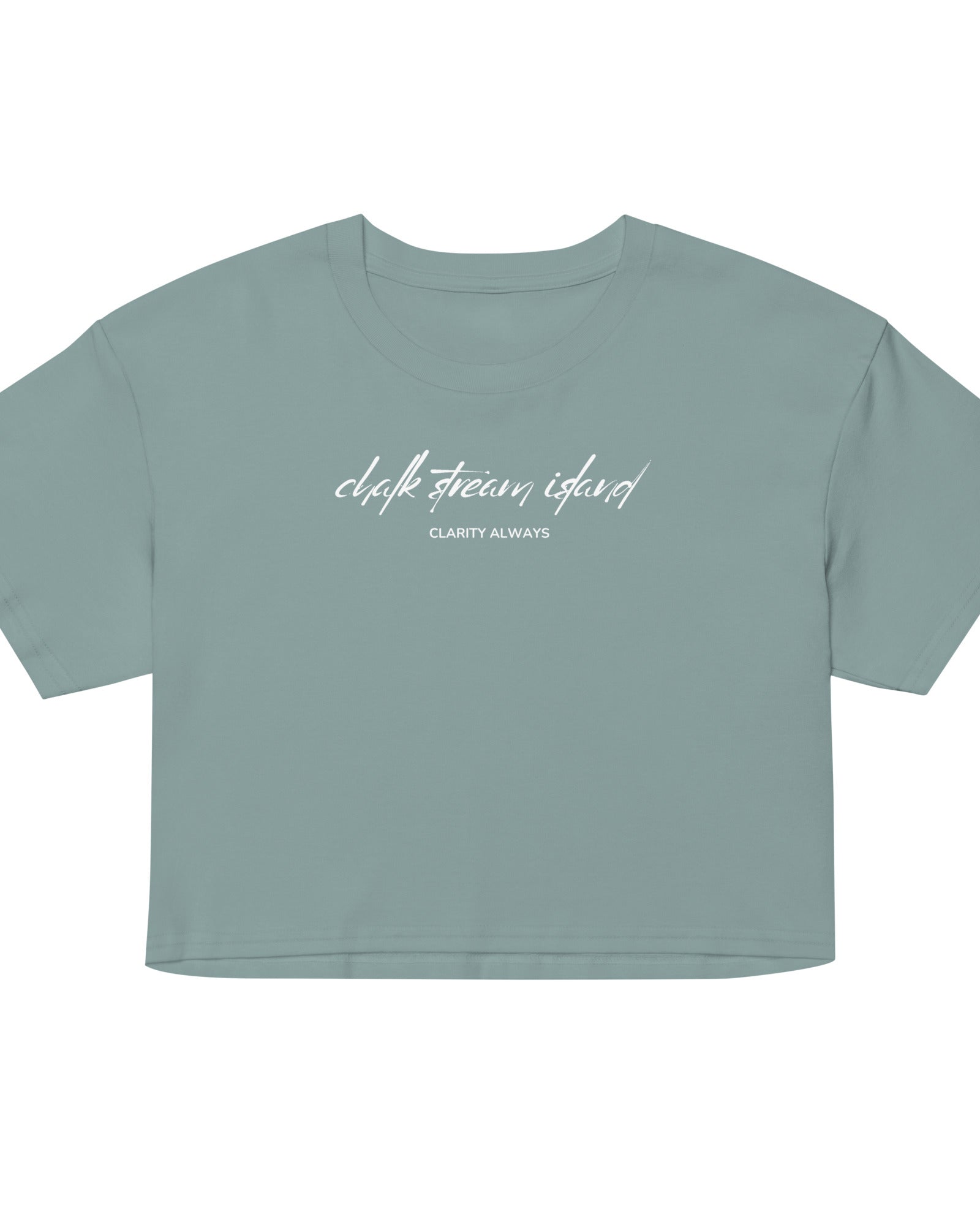 Jolly & Goode Crop Tops Chalk Stream Island | Clarity Always | Cotton Crop Top Cheeky British Style