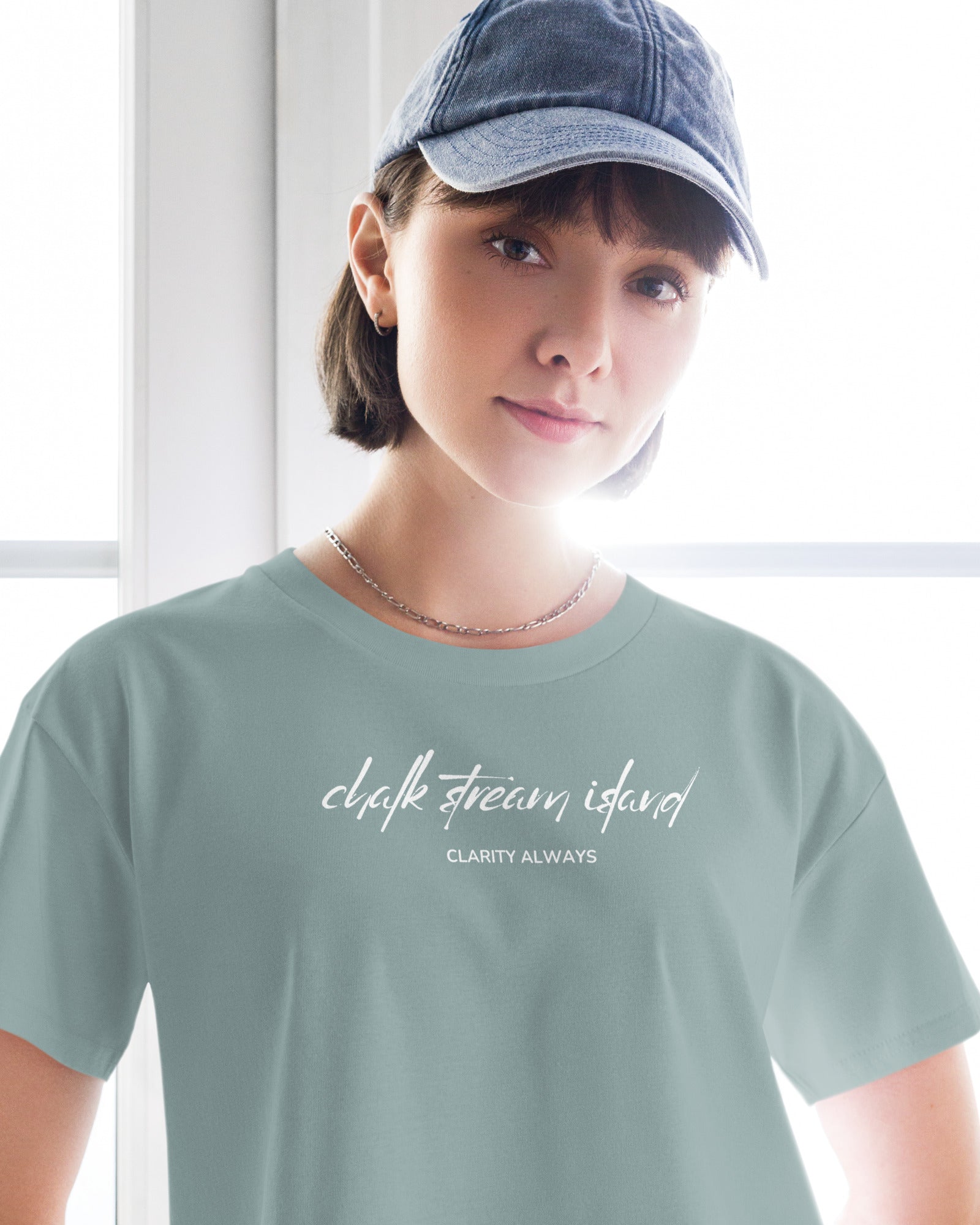 Jolly & Goode Crop Tops Chalk Stream Island | Clarity Always | Cotton Crop Top Cheeky British Style