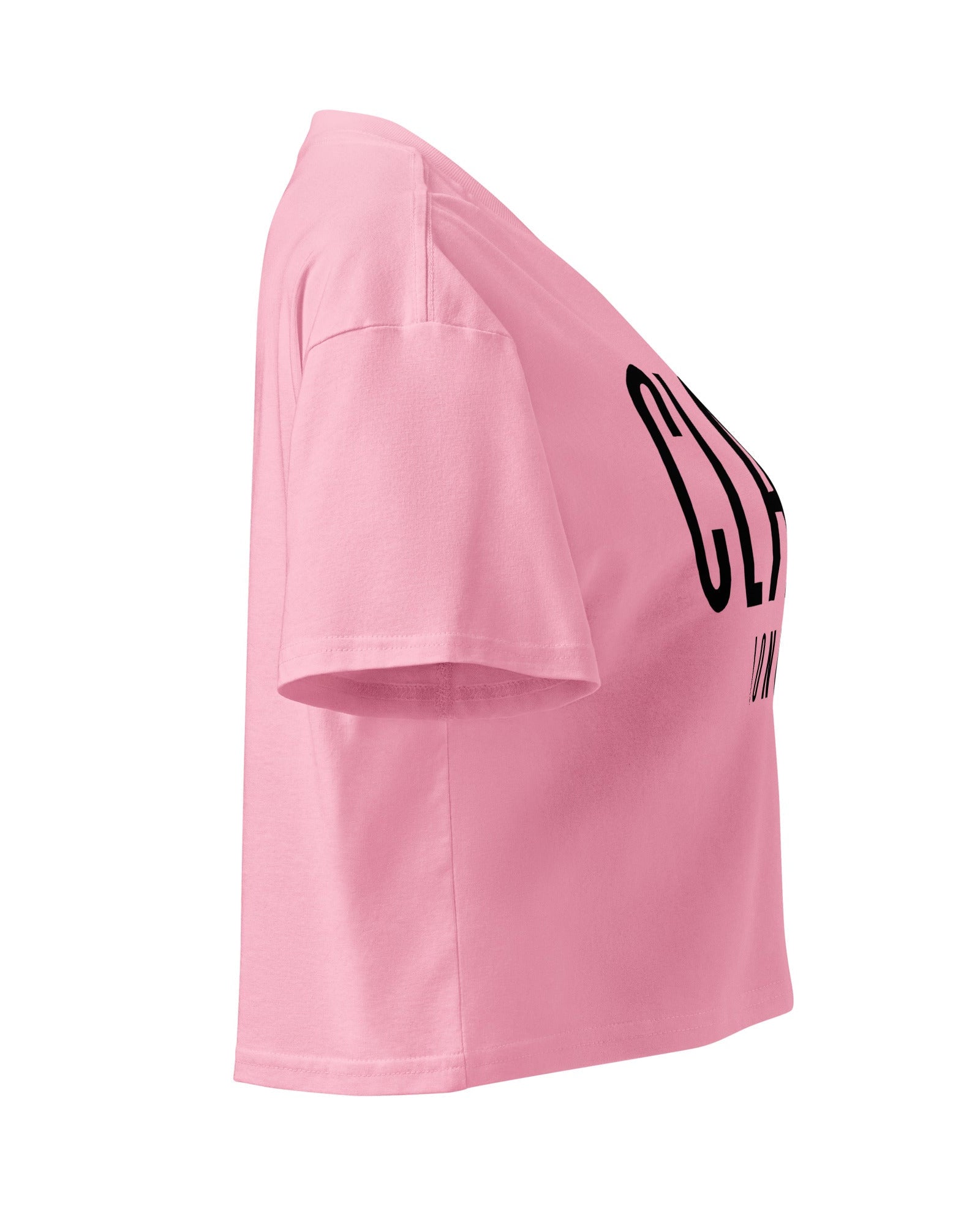 Jolly & Goode Crop Tops Class London Crop Top | Pink | Black-on-Black Cheeky British Style