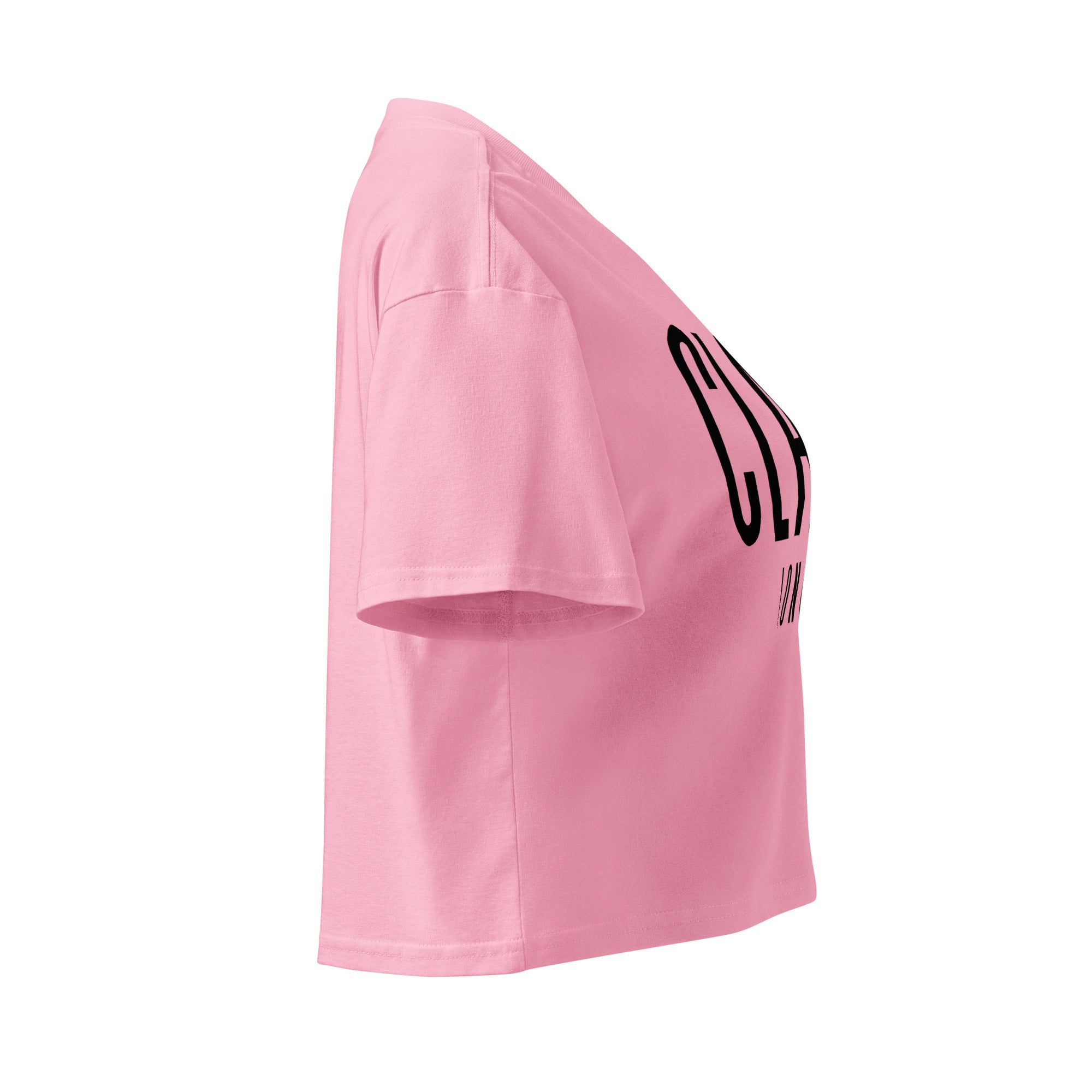 Jolly & Goode Crop Tops Class London Crop Top | Pink | Black-on-Black Cheeky British Style