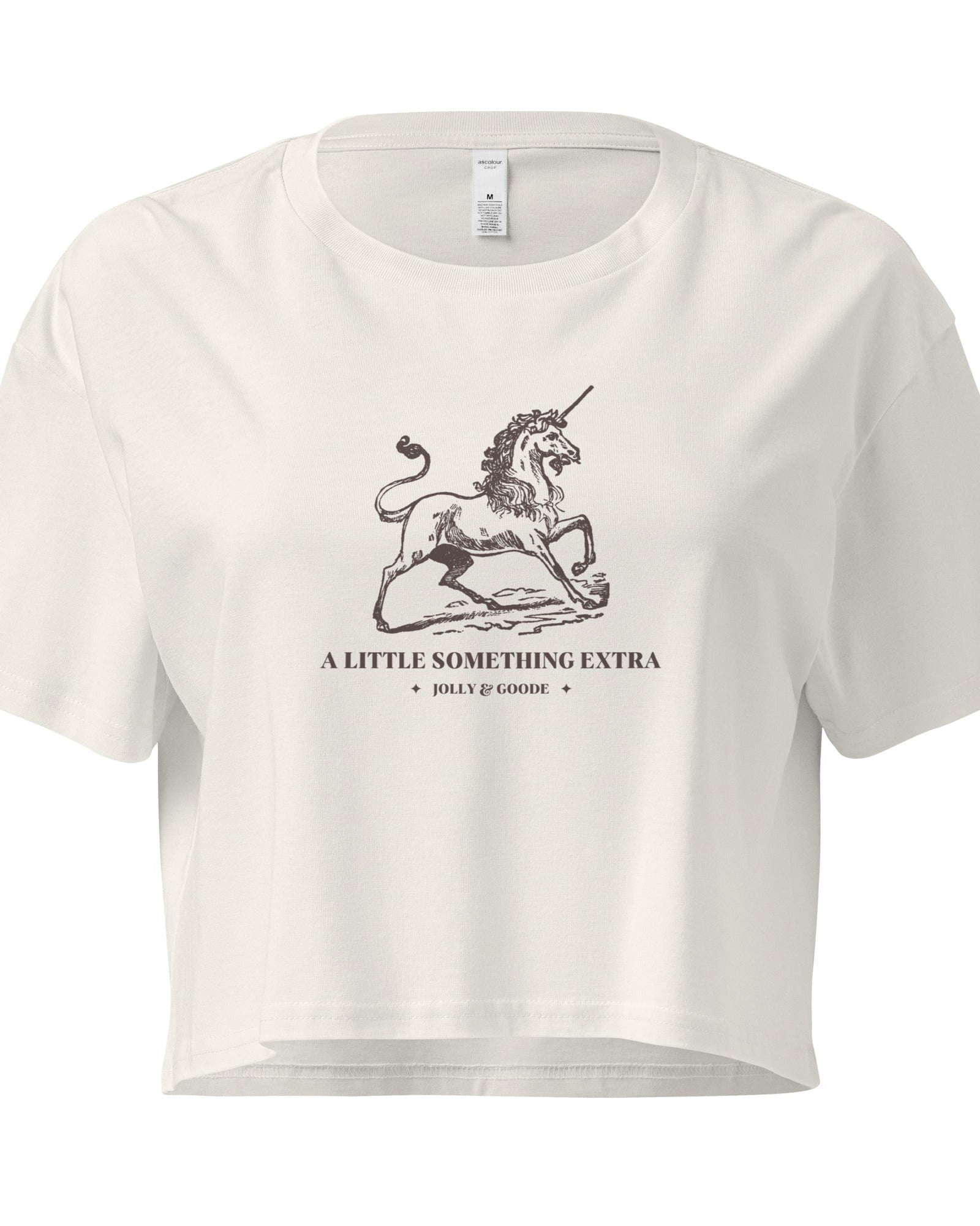 Jolly & Goode Crop Tops Ecru / XS A Little Something Extra Unicorn Crop Top Cheeky British Style